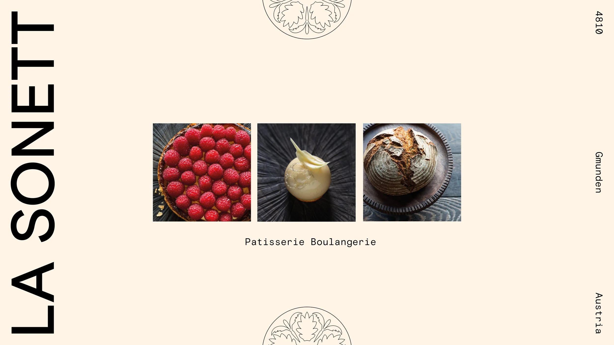 Ein Poster mit diversen Desserts des La Sonett, designt vom Studio für Branding Doppelpaula.