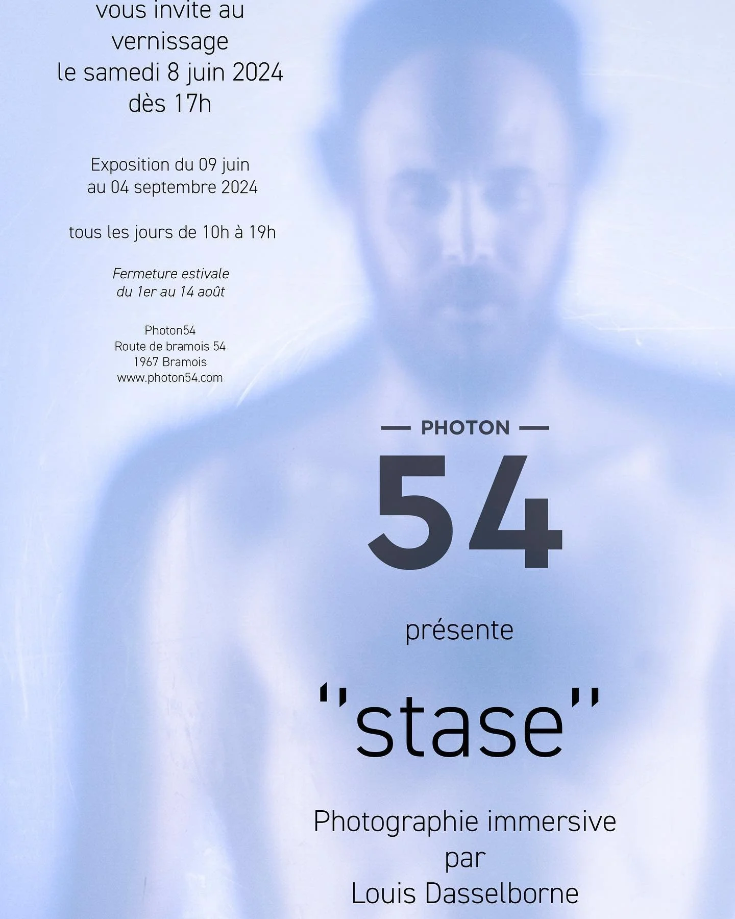 L&rsquo;&eacute;quipe de photon 54 vous invite au vernissage de &laquo; stase &raquo; par  @louisdasselborne  le 08 juin 2024 d&egrave;s 17h &agrave; la galerie photon54. Route de Bramois 54 , 1967 Bramois . #photographie#exposition #vernissage #welc