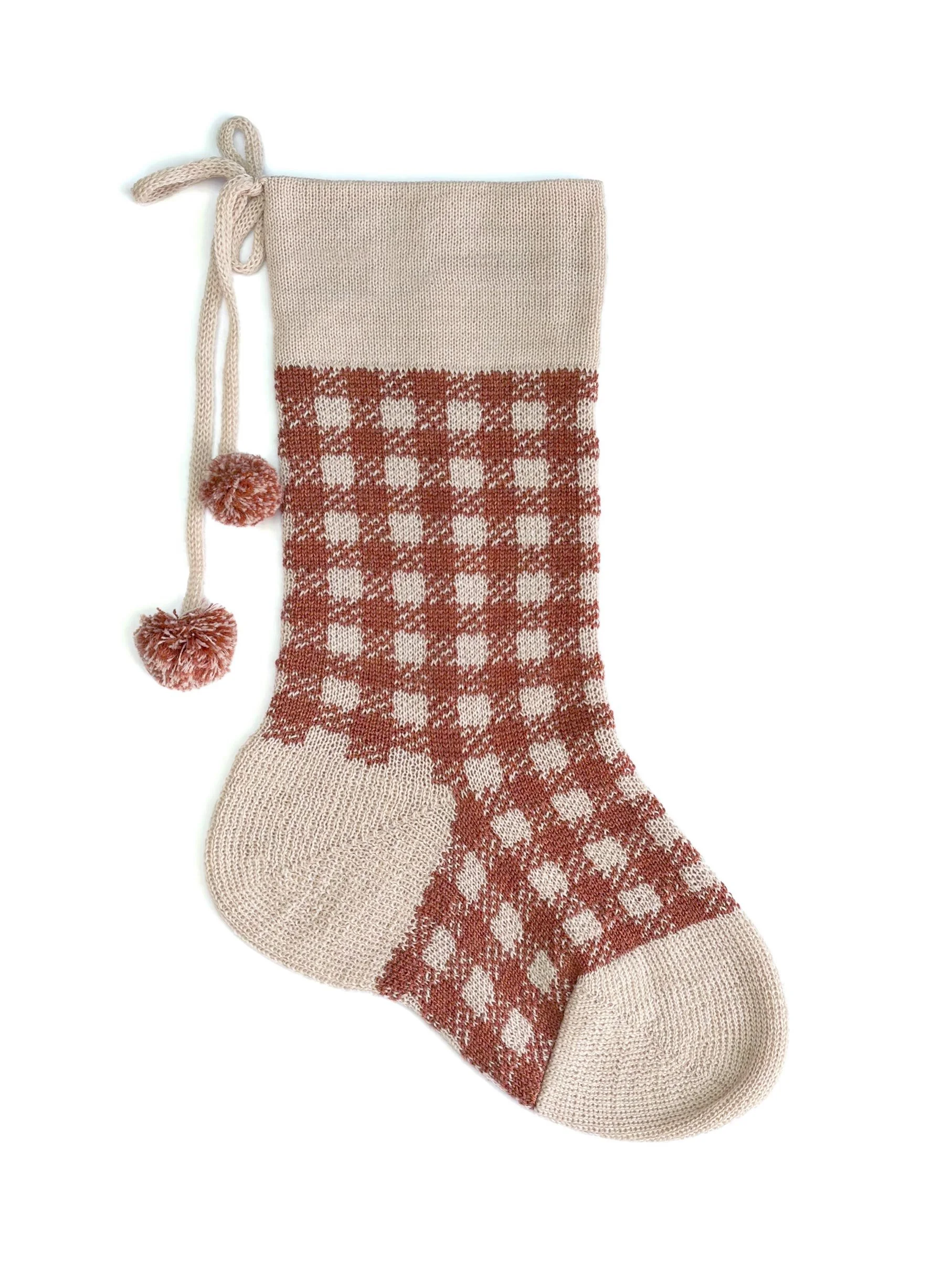 Gingham Christmas Stocking Shortbread