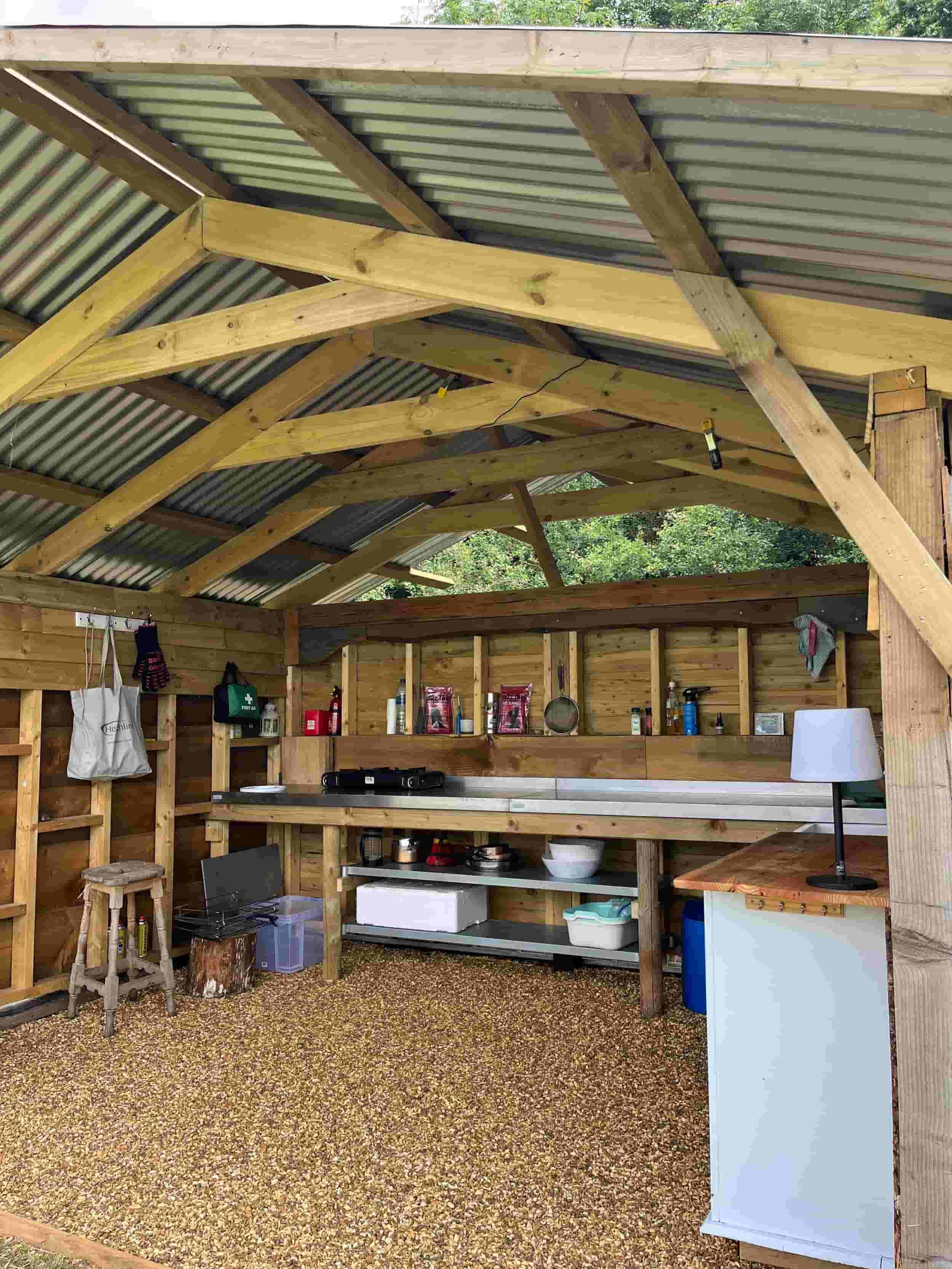 Practical covered kitchen