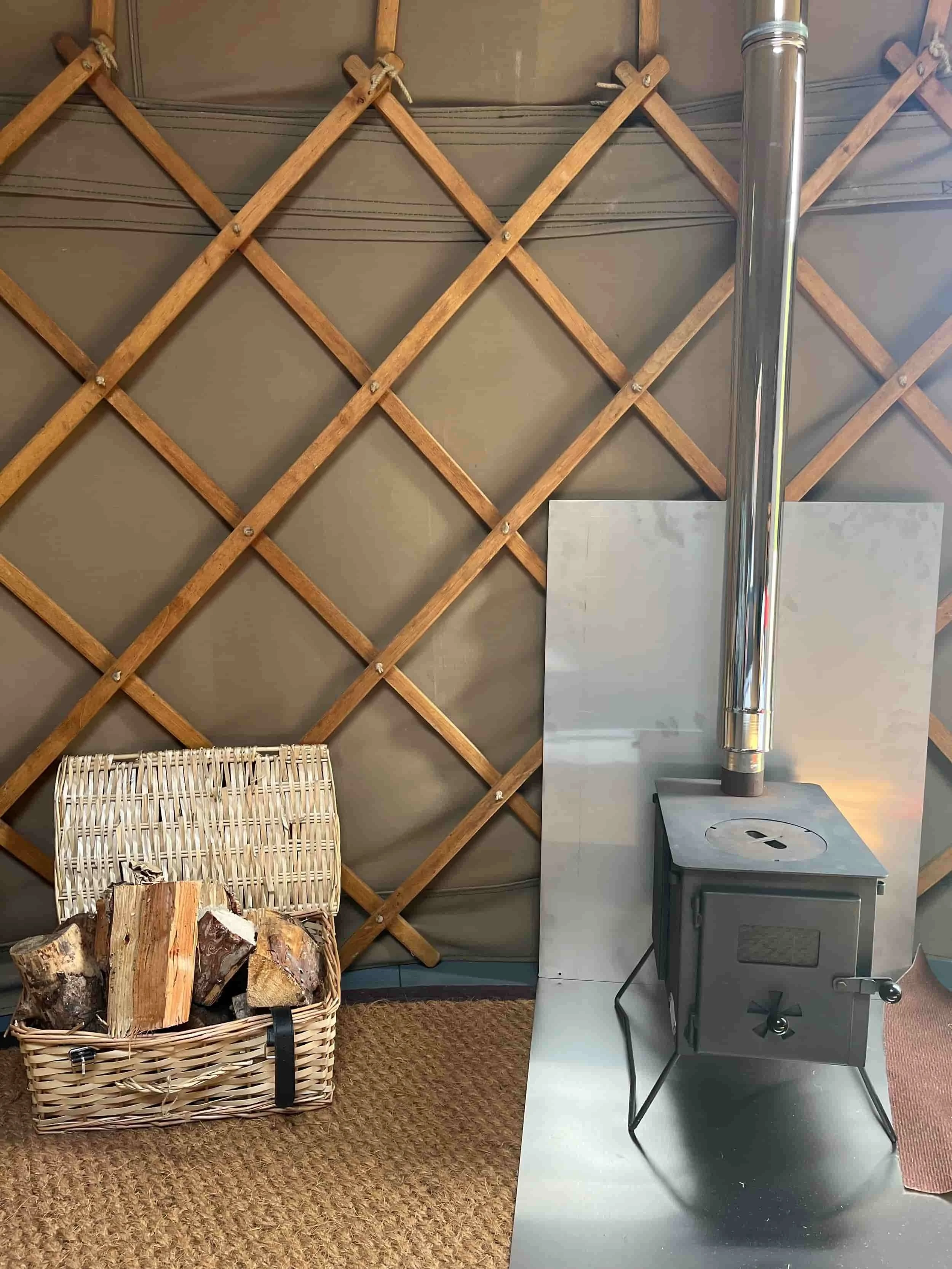 Wood-burning stoves available in each yurt