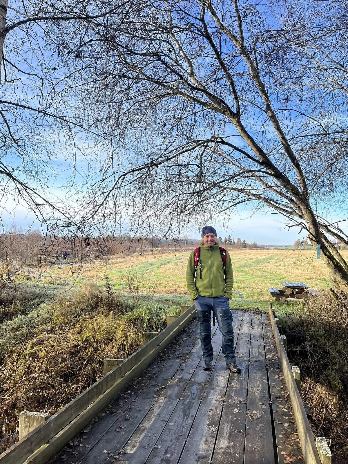 Vidar on a frosty bridge in Norway