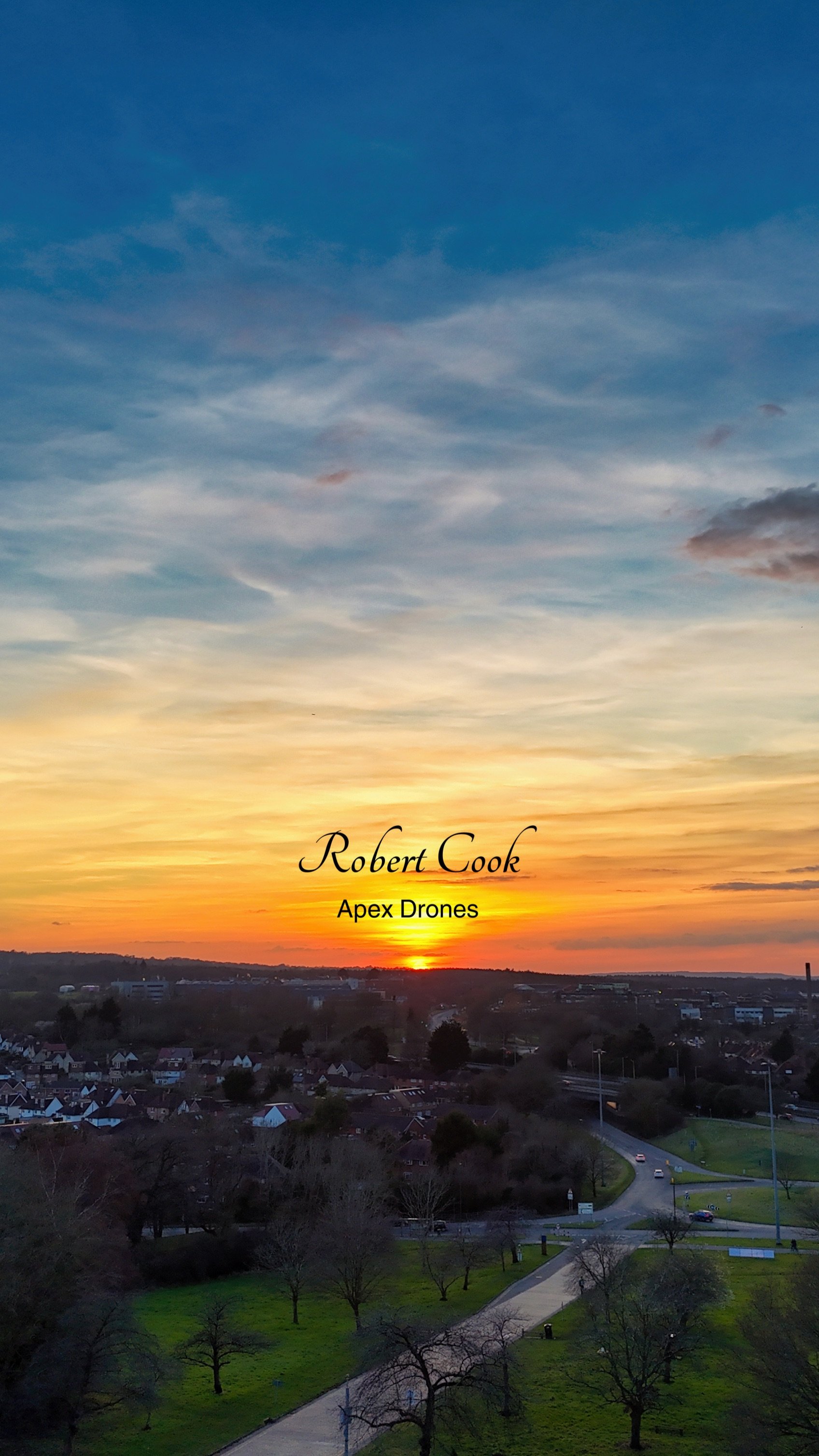 Evening sunset by Guildford Cathedral