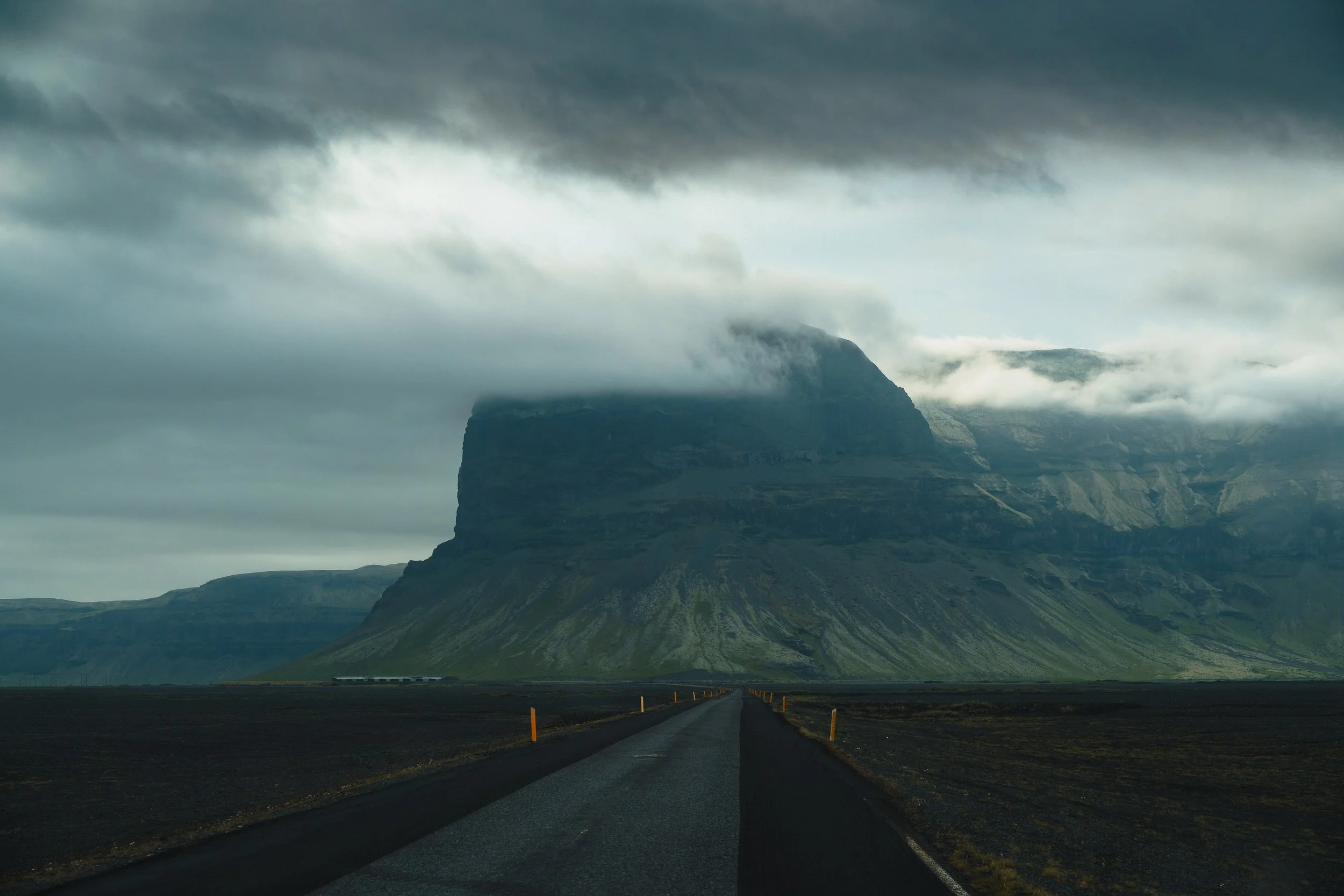 …leading toward Lómagnúpur, one of the most striking mountains along Iceland’s south coast…