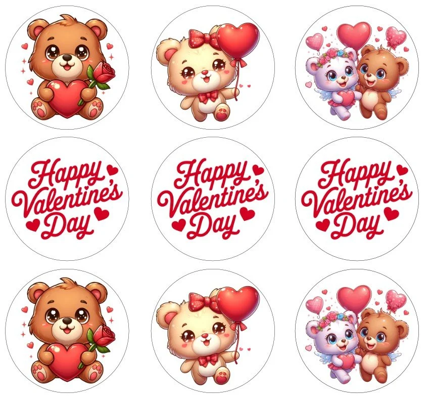 Valentine`s Day cupcake topper