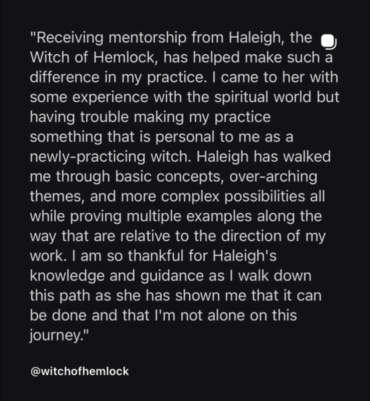 Witchcraft Mentorship