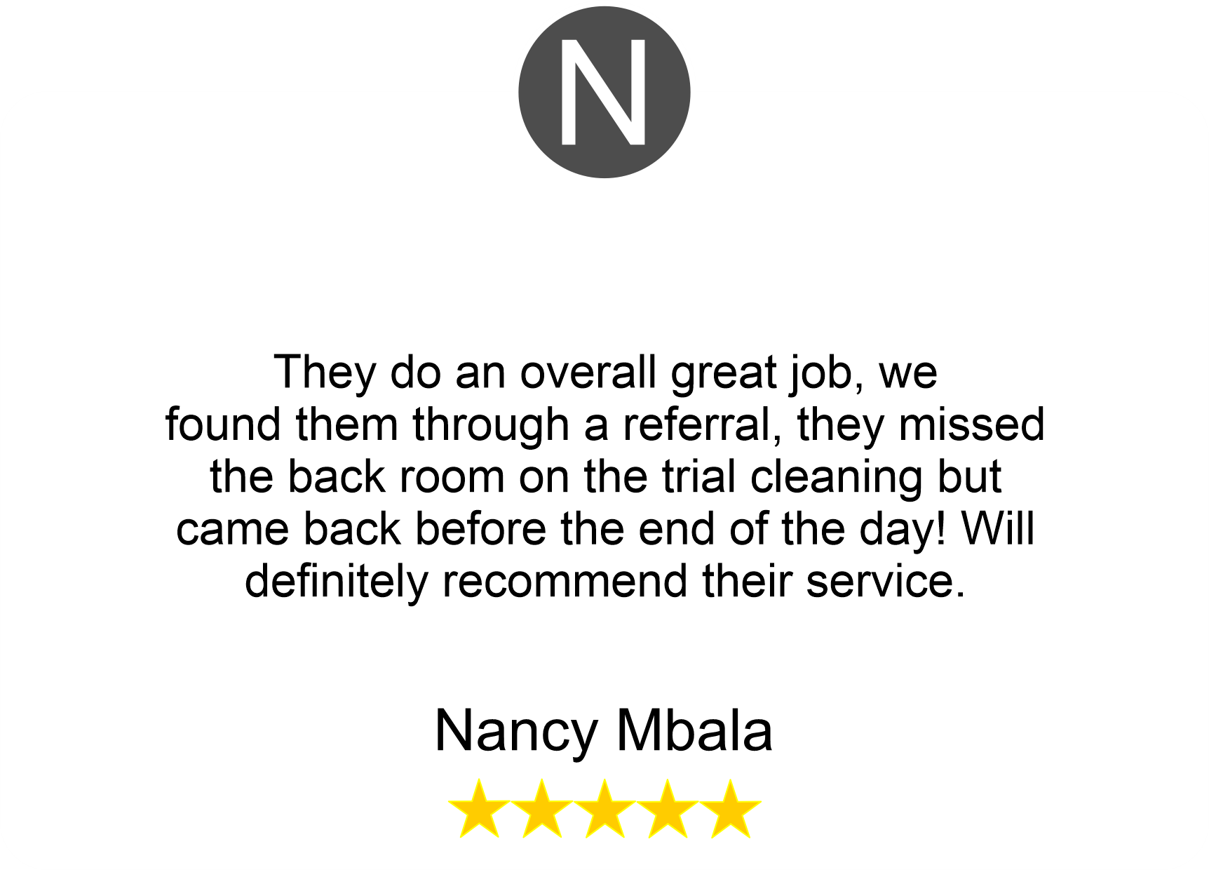 Nancy Mbala review for 365spotless cleaning services.png
