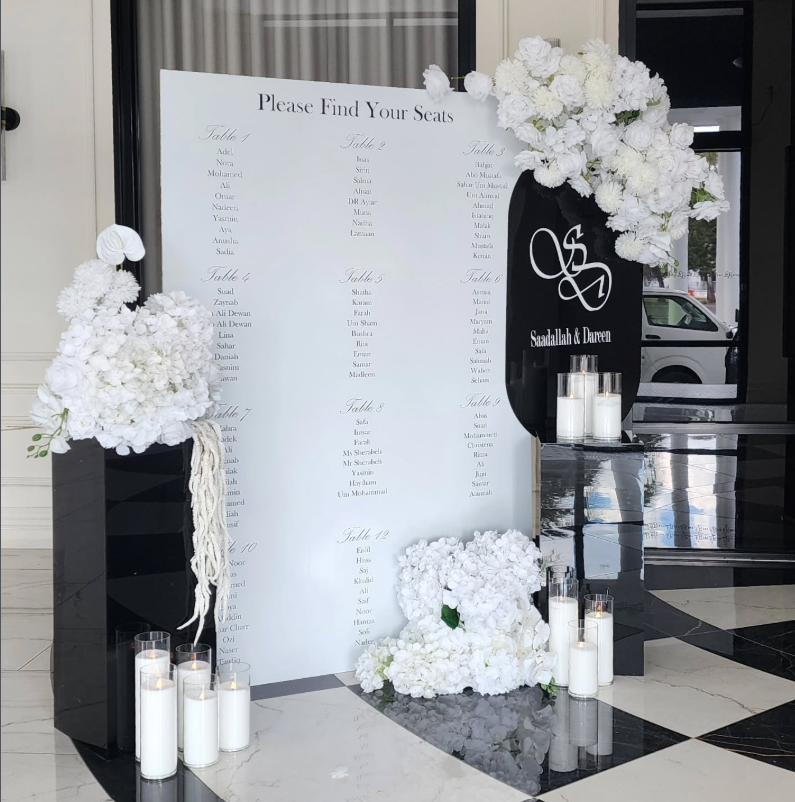 Monochrome Luxe Seating Chart