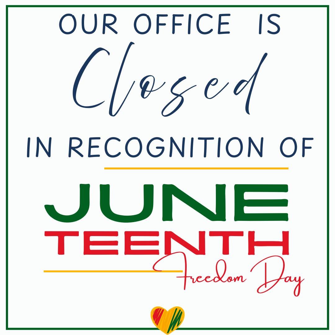 Our office is closed Today, June 19th for Juneteenth . 

We will resume regular business tomorrow.