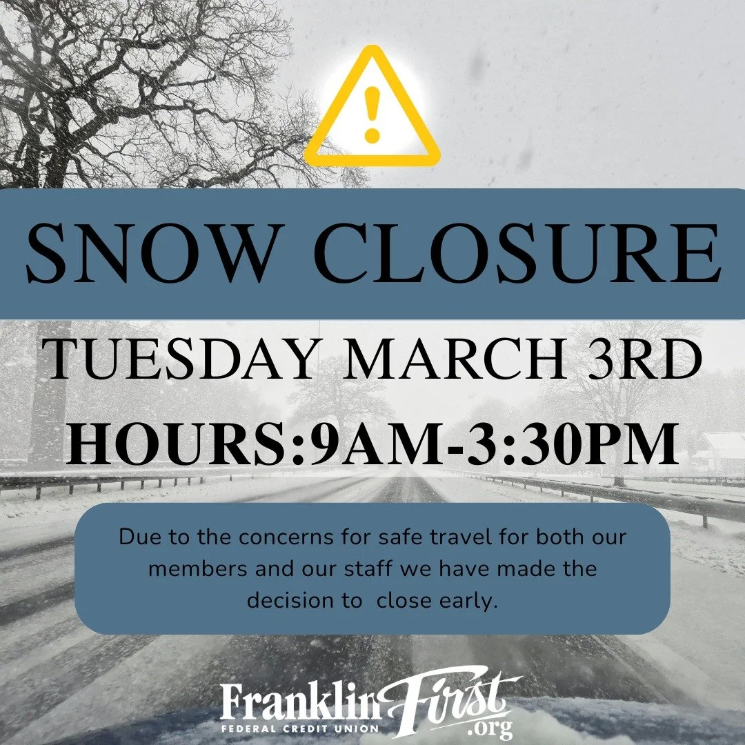 Closing Early : Tuesday, March 3rd - Closing at 3:30pm

Due to concerns for safe travel for both our members and staff, we have made the decision to close early.