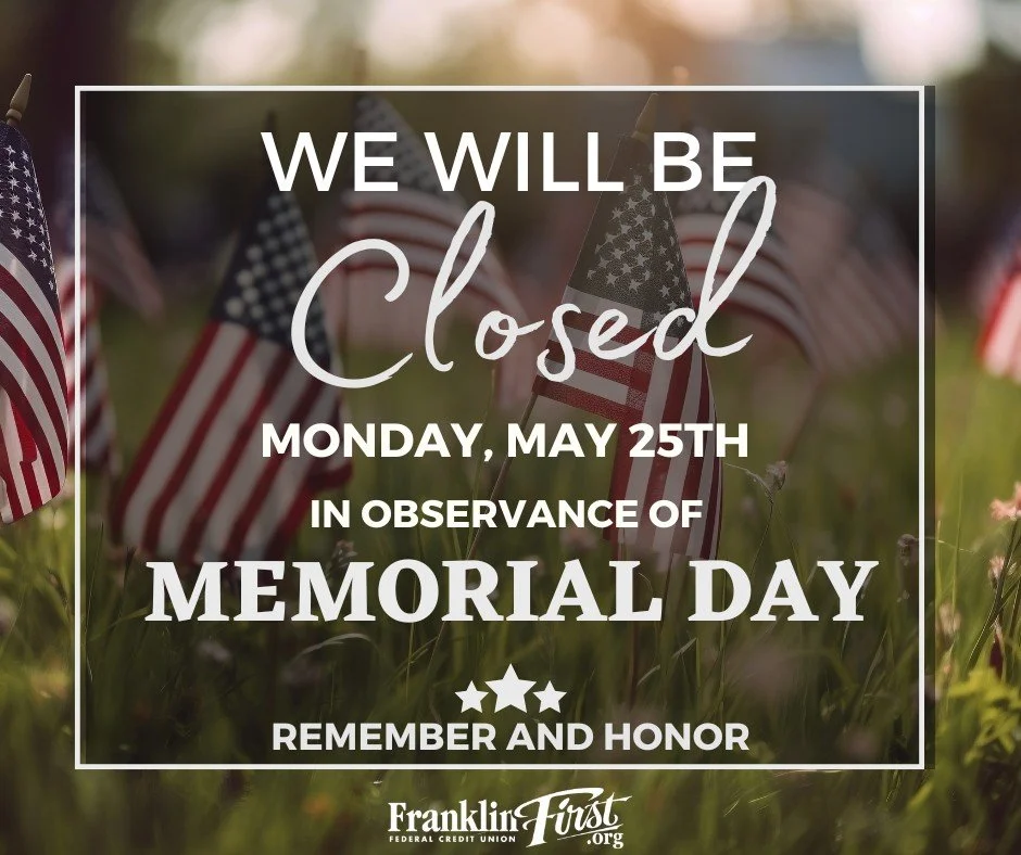 Holiday Hour Notice - 

Our office will be closed on Monday, May 25th for Memorial Day.