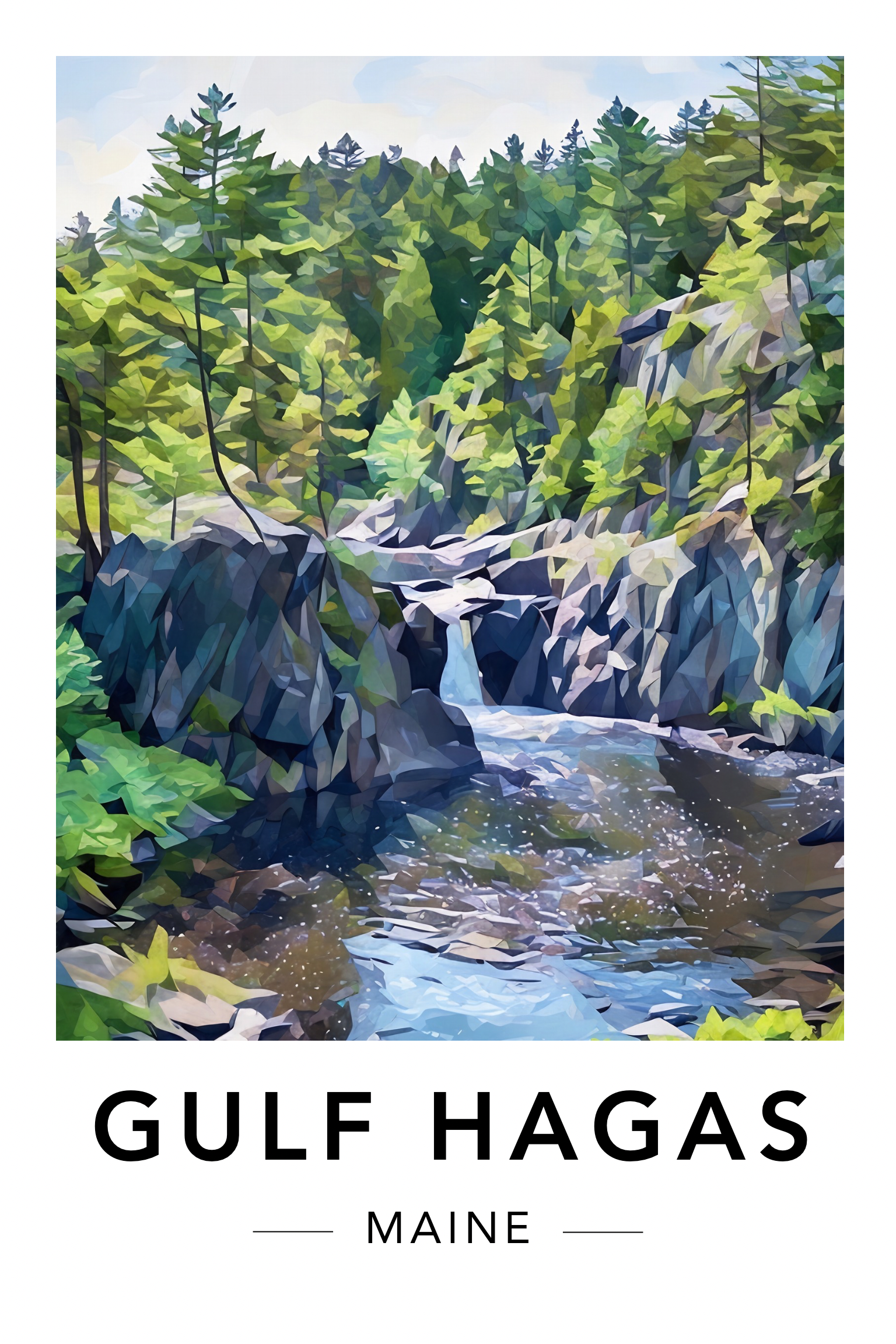 A waterfall plunging into a pool in Maine's 100 Mile Wilderness