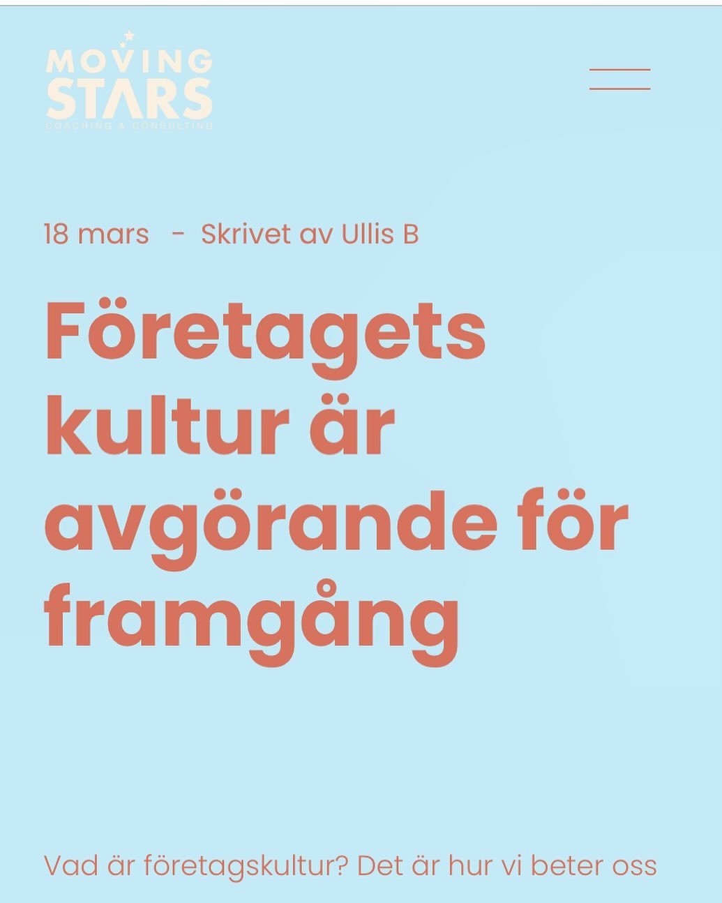 Hur p&aring;verkar du din arbetsplats? 💫 L&auml;s mer p&aring; movingstars.se