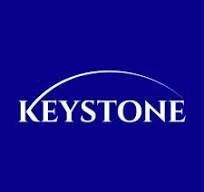 Keystone logo on a blue background.