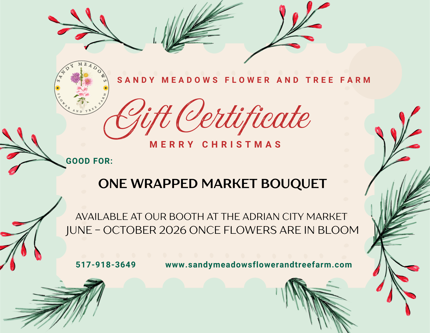 Wrapped Market Bouquet Gift Certificate