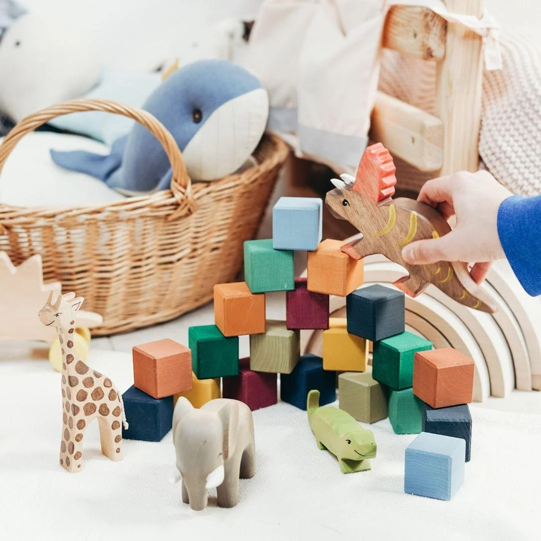 organic wooden baby block toys - nanny services in London