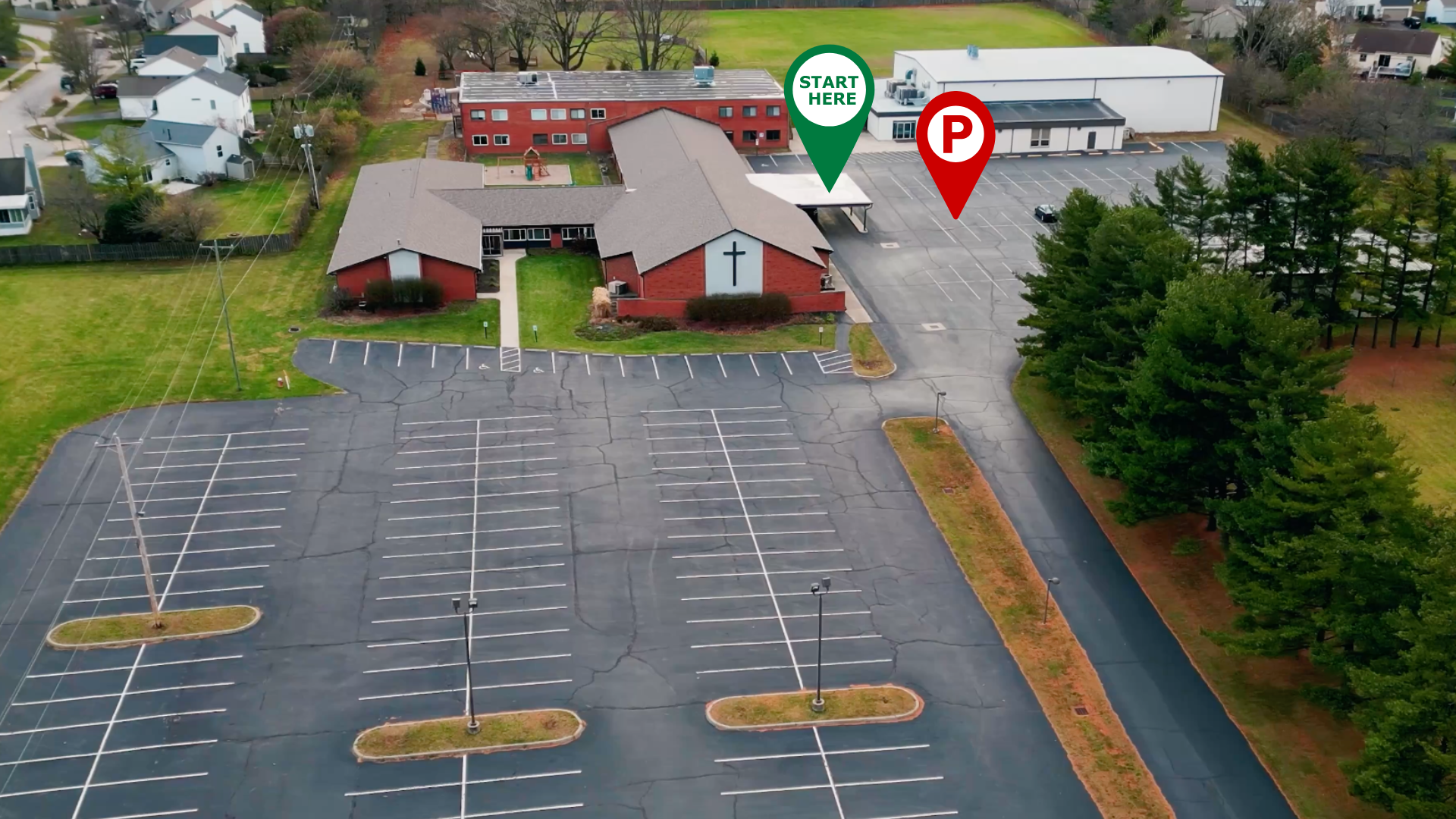 MBC parking lot from aerial view