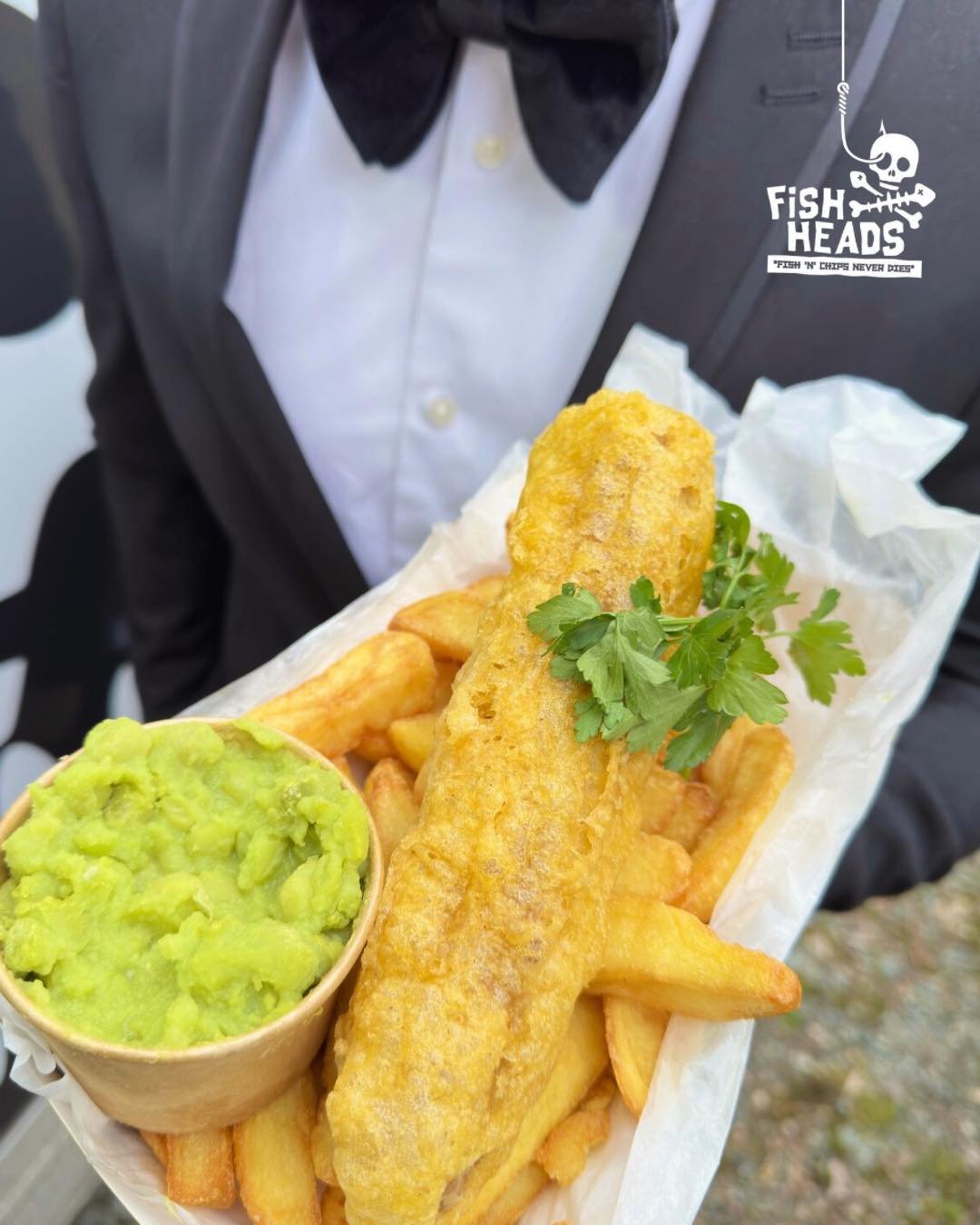 It must be Love..🏴&zwj;☠️

Hiring Fish Heads for your wedding catering is the perfect way to tie the knot! 

Friendly and hassle free service is just a DM away, drop us a message 🖤

#FishHeads #WeddingCatering #FoodTruckHire #Shropshire