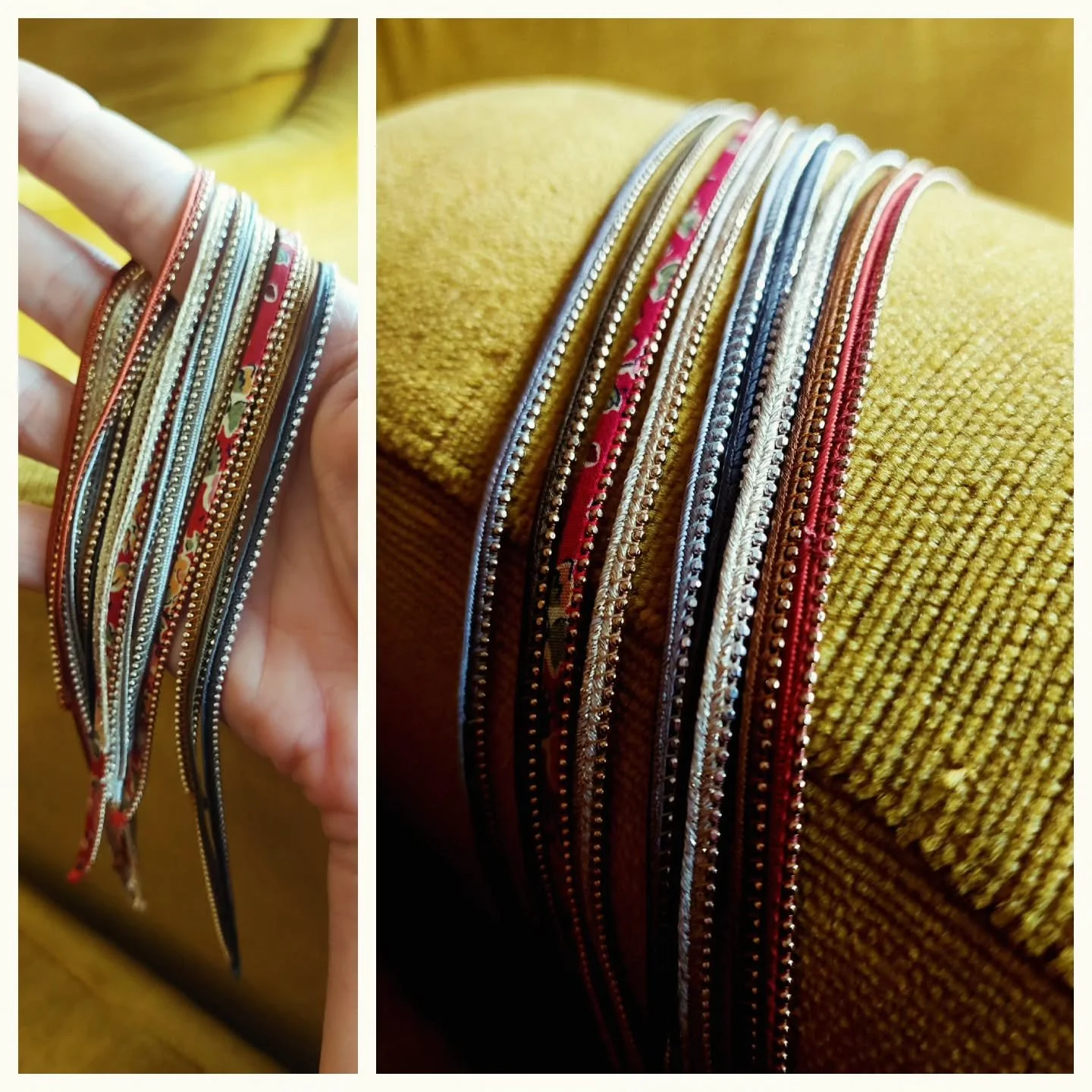 Retour des bracelets de cha&icirc;ne brod&eacute;e sur du galon de couleur 
Bient&ocirc;t disponibles &agrave; la boutique @lesheureslab