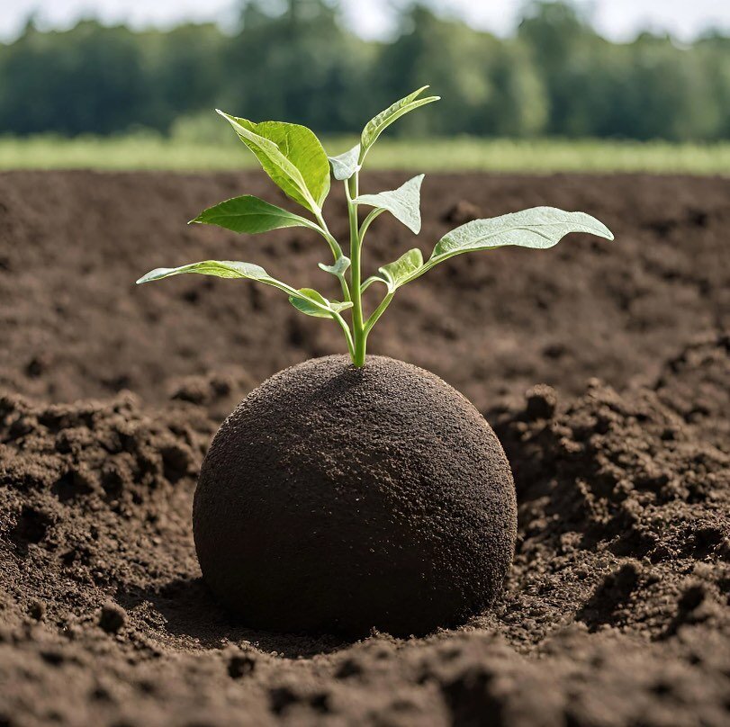 The SeedBall acts an ideal incubator for the tree seed, with a proprietary Biocarbon material locking in nutrients and water, making them readily available to the developing seedling with the ball. Eventually, the seedling and its root system break t