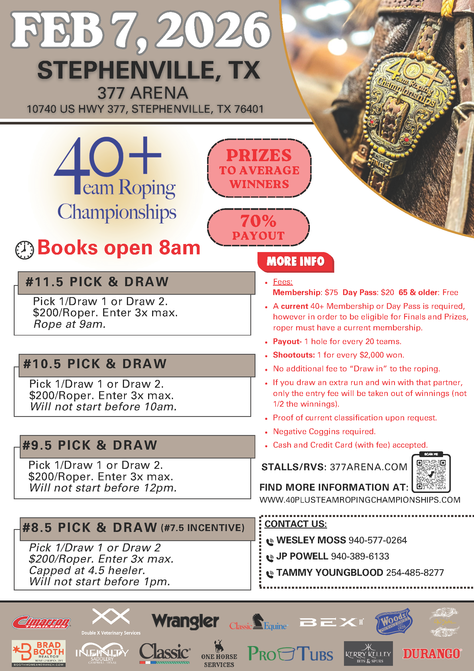 <span class="sqsrte-text-color--black">40+ Team Roping Championships | February 7, 2026 | </span>Stephenville, TX