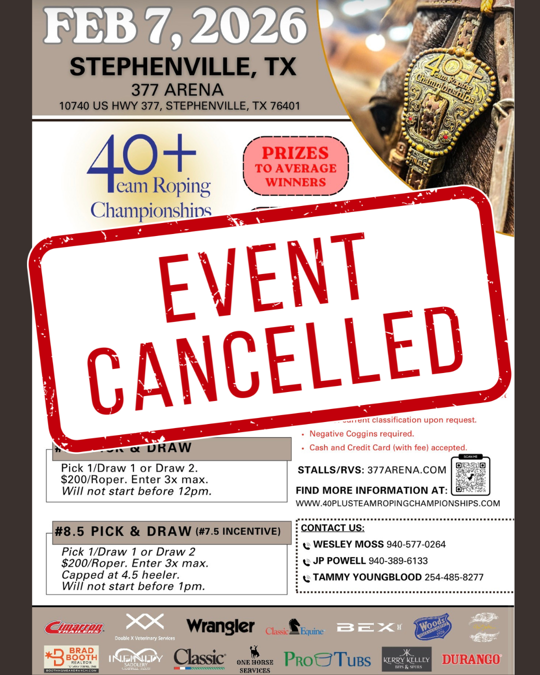 <span class="sqsrte-text-color--black">40+ Team Roping Championships | February 7, 2026 | </span>Stephenville, TX