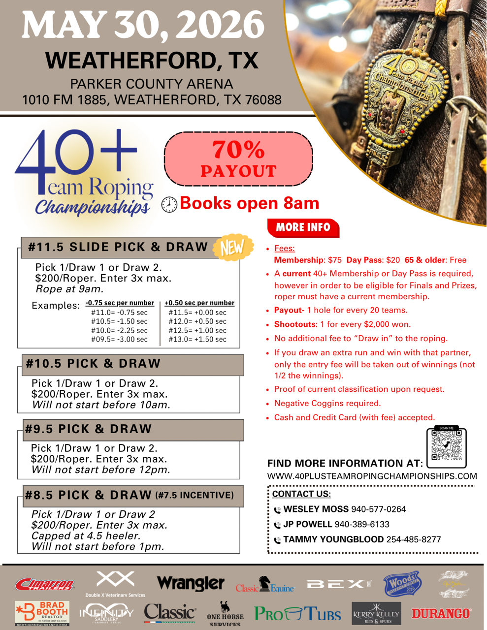 <span class="sqsrte-text-color--black">40+ Team Roping Championships | MaY 30, 2026 | </span>Andrews, tx 