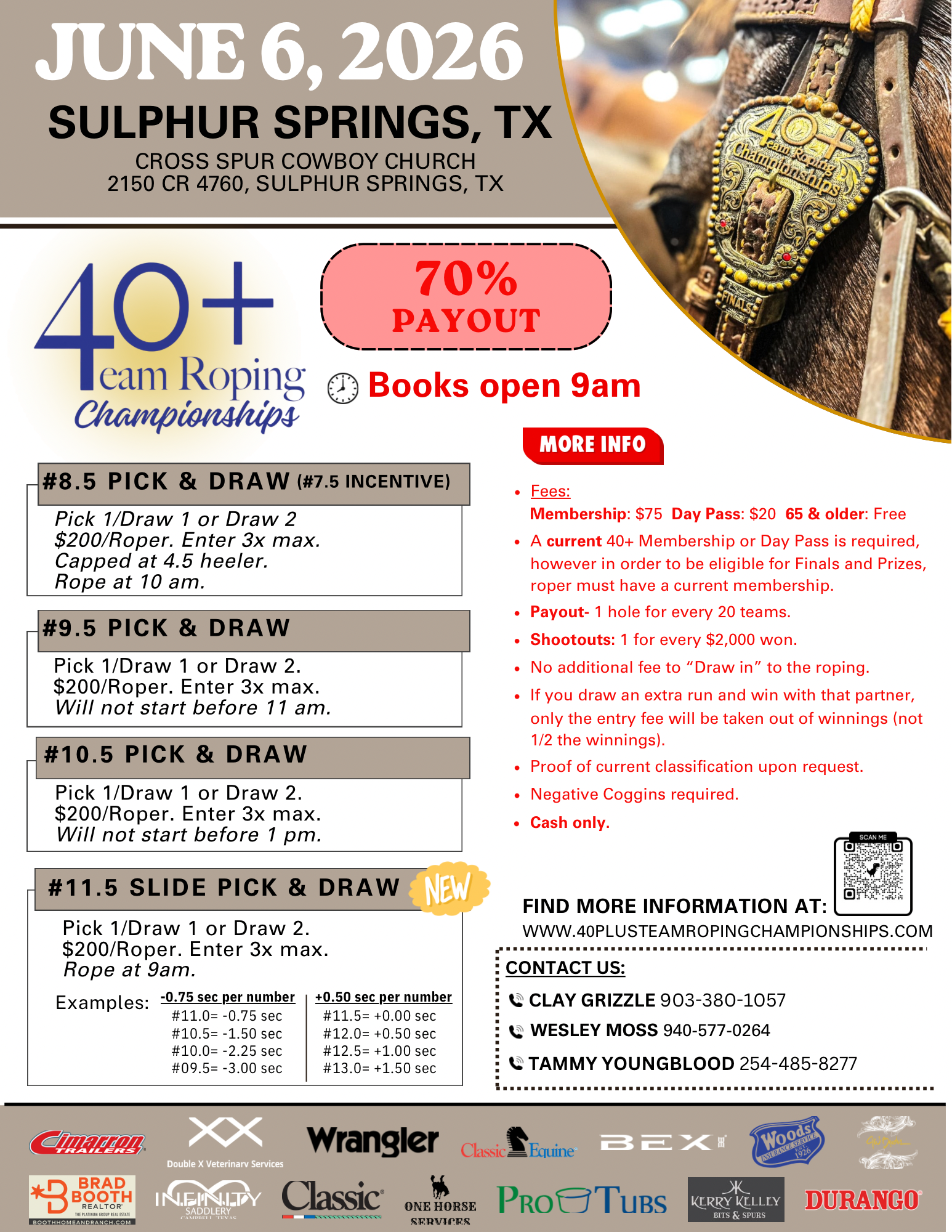 40+ Team Roping Championships | june 6, 2026 | SULPHUR SPRINGS, TX 