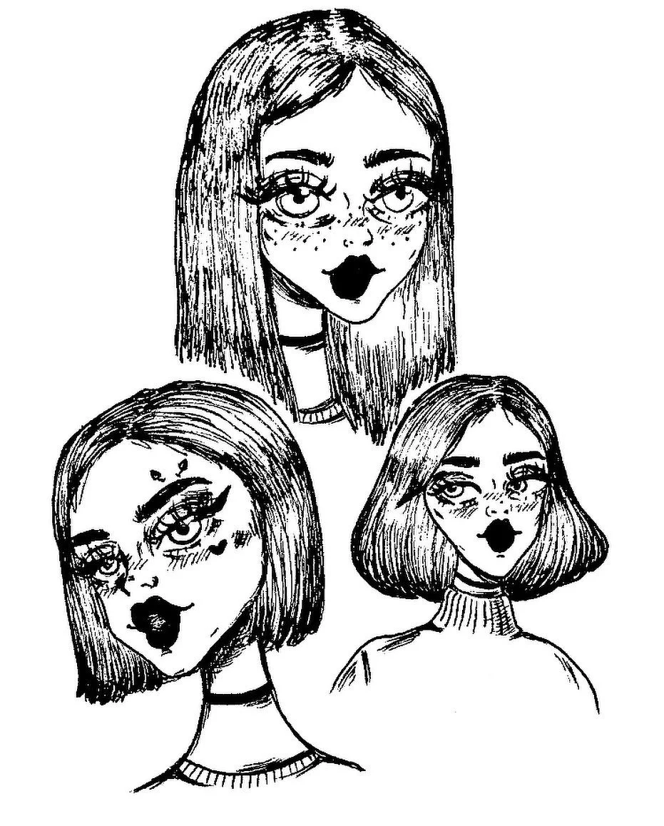 Lady trio💋 
&bull;
&bull;
&bull;
#doodles #dailydoodle #doodlesofinstagram #drawing #sketch #sketchbook #art #artoftheday #artofinstagram #illustration #illustrationofinstagram #cartoondesign #characterdesign #micronpen #micronpens #micronpenart #mo