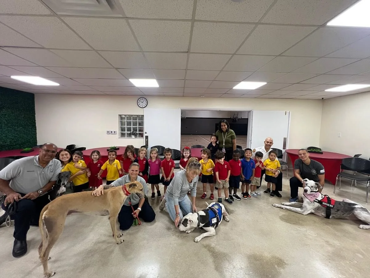 Yesterday was PAWsitively amazing! 🐶💛

A huge THANK YOU to the Health &amp; Safety Division, Employee Wellness Office, and Chief Quintela for organizing the sweetest visit ever! Our PreK3 students learned the number to dial when they need to reach 