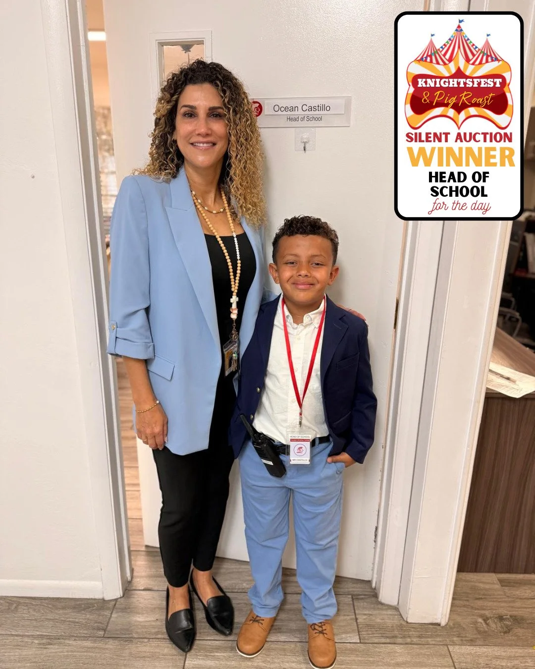 🎉 KnightsFest Silent Auction Experience Winner: Head of School 🎉

Meet our newest administrator for the day, Head of School Ocean Castillo! 

Ocean stepped into the role of Head of School for the Day, taking on one of the most impactful leadership 