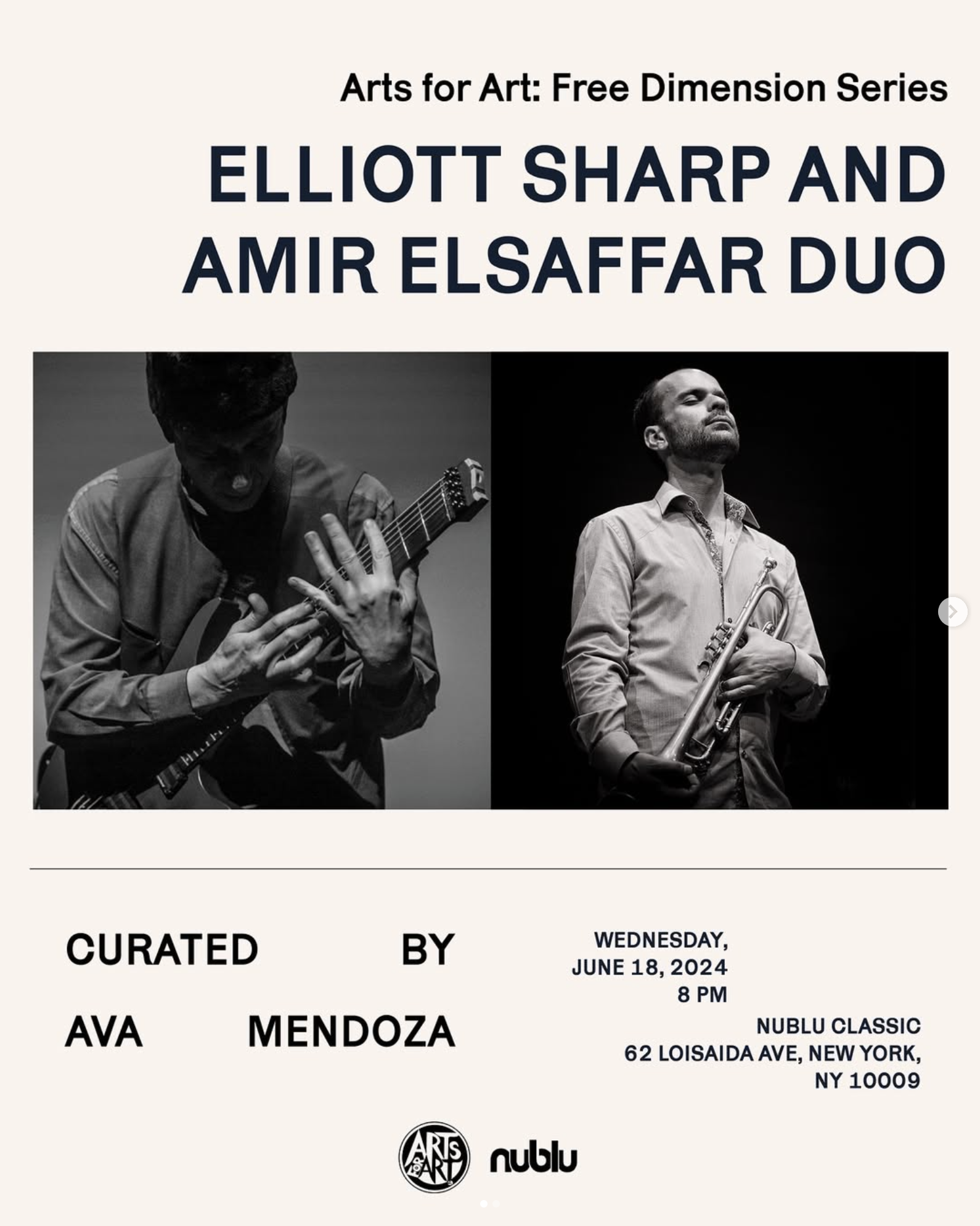 Arts for Art: Free Dimension Series Elliott Sharp &amp; Amir ElSaffar Duo