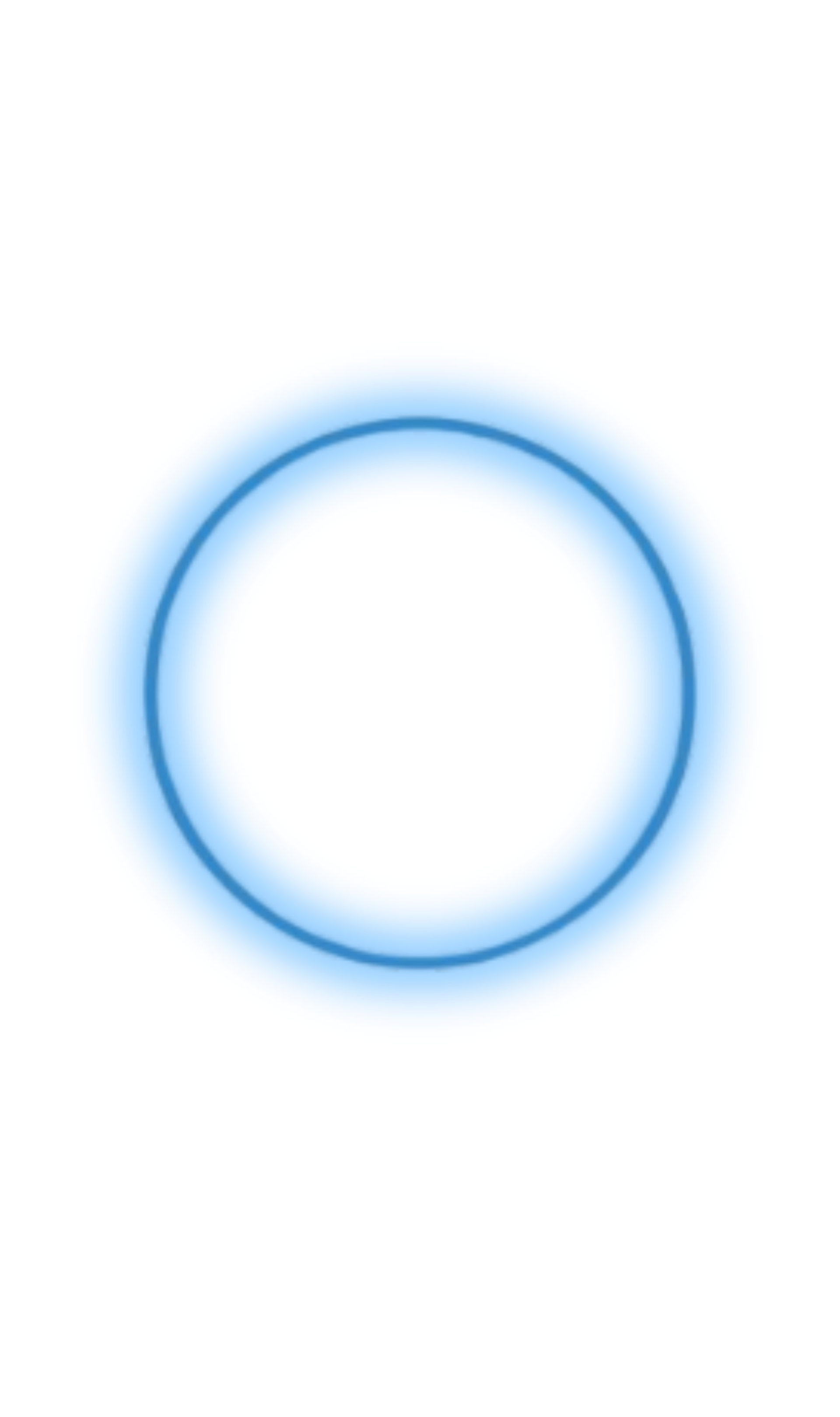 A glowing blue ring with inner and outer edges illuminated, floating against a black background.
