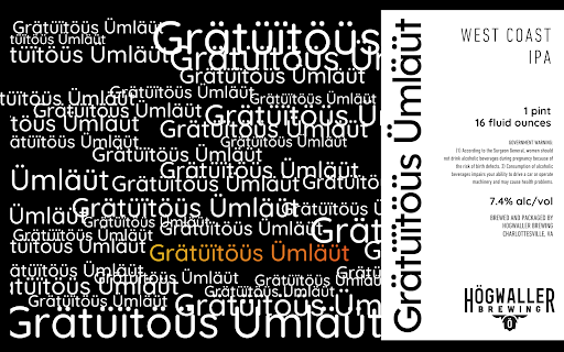 Label for the gratuitous umlaut beer