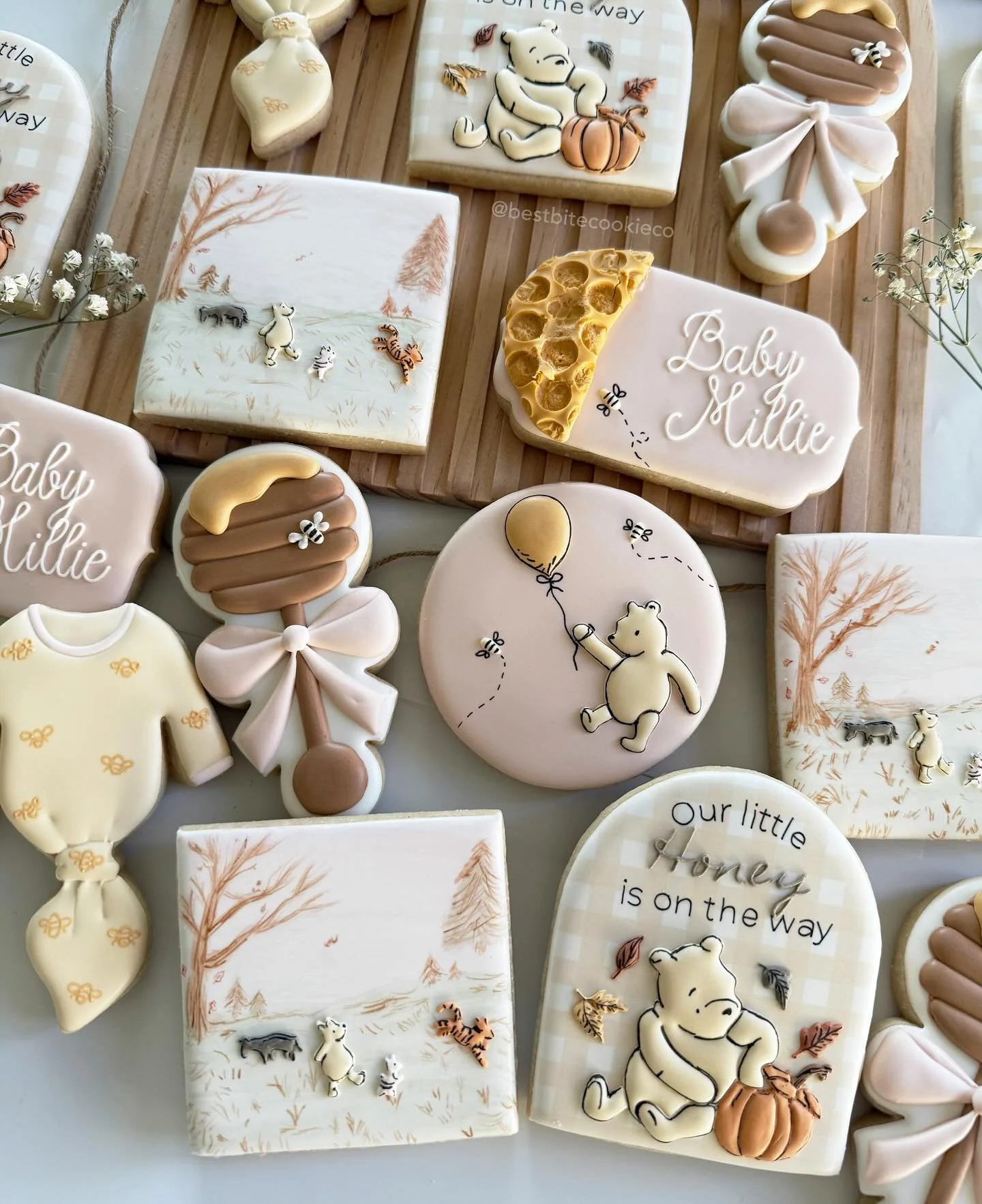A little Hunny is on the way *Fall Edition 🍂

Inspo from the best @emily_retamozo 

#alittlehunnyisontheway #alittlehunnyisonthewaycookies #babyshowercookies #babycookies #winniethepoohcookies #customcookies #handpaintedcookies #cookieart #royalicin