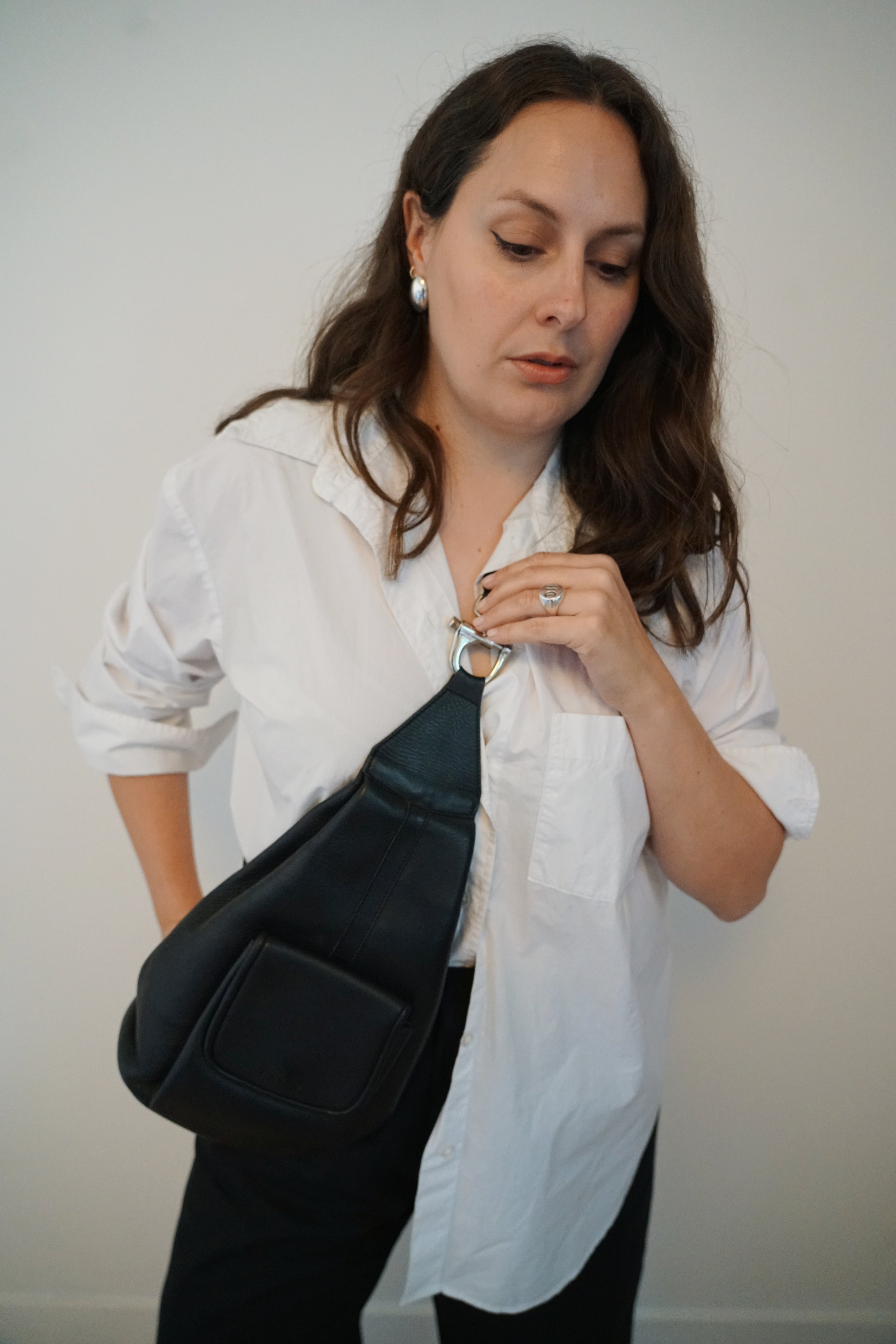 Bally Leather Sling/Shoulder Black Bag