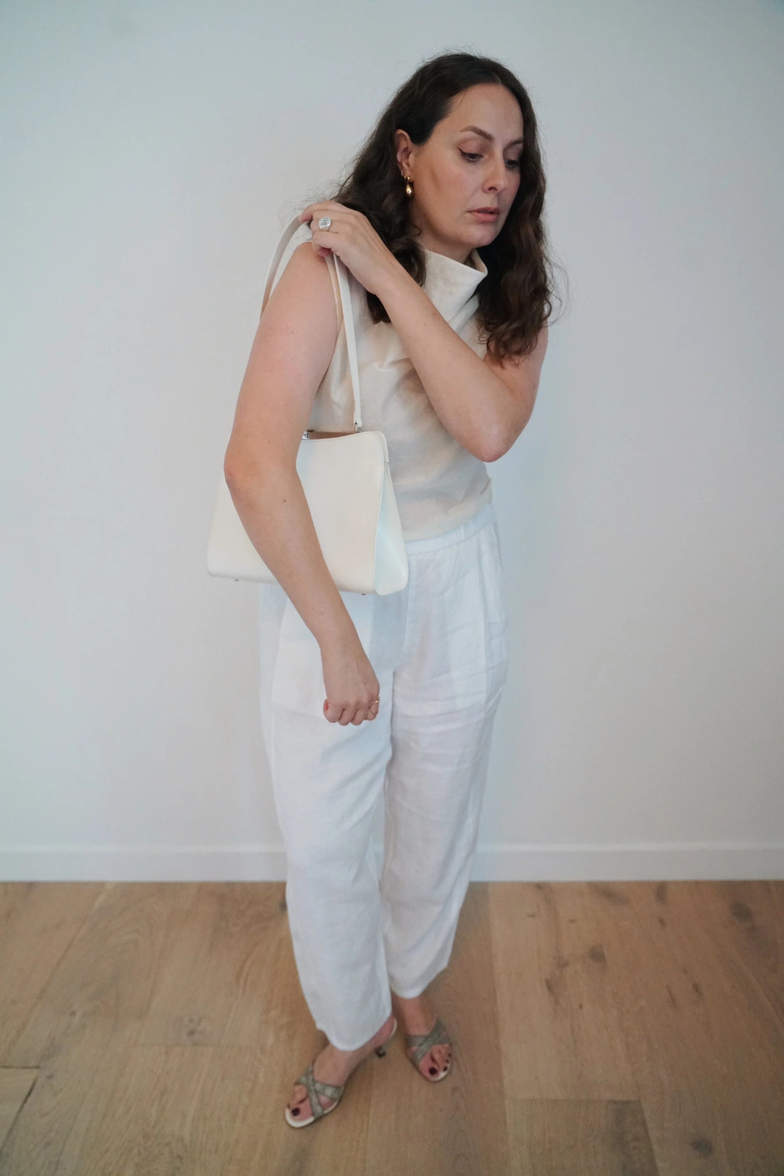 Vintage Furla Off White Clasp Bag