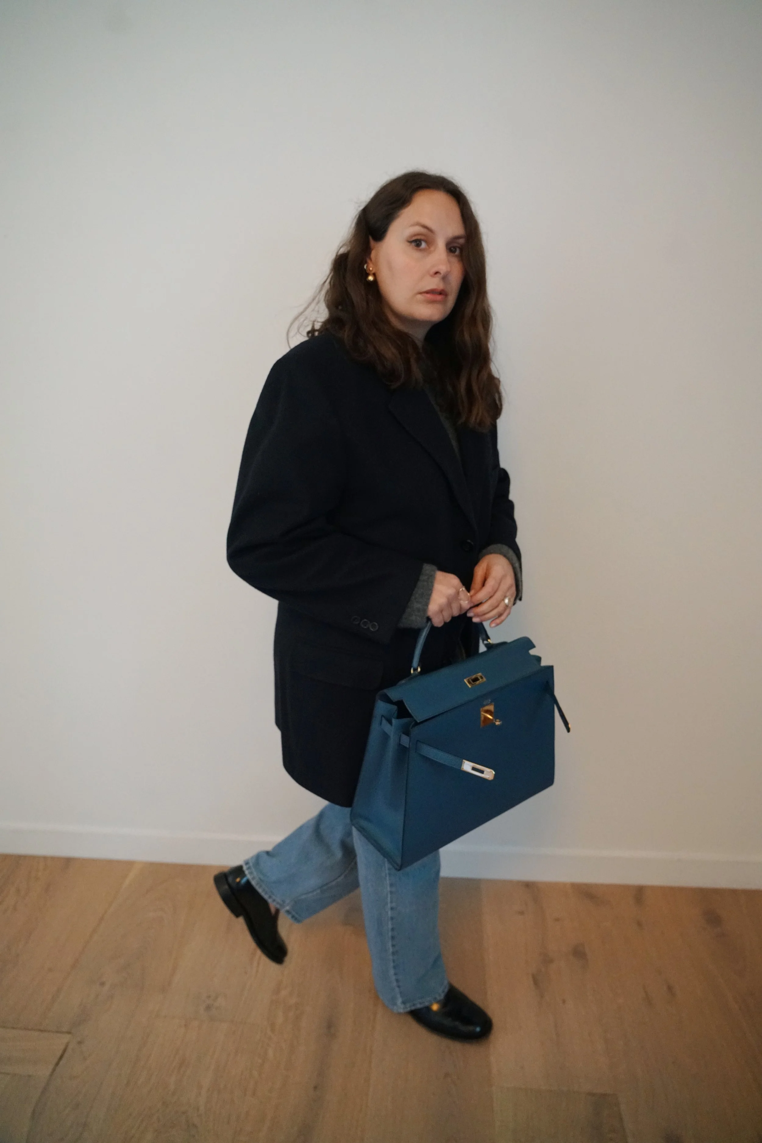 Blue Henry High Class Top Handle Turn Lock Bag