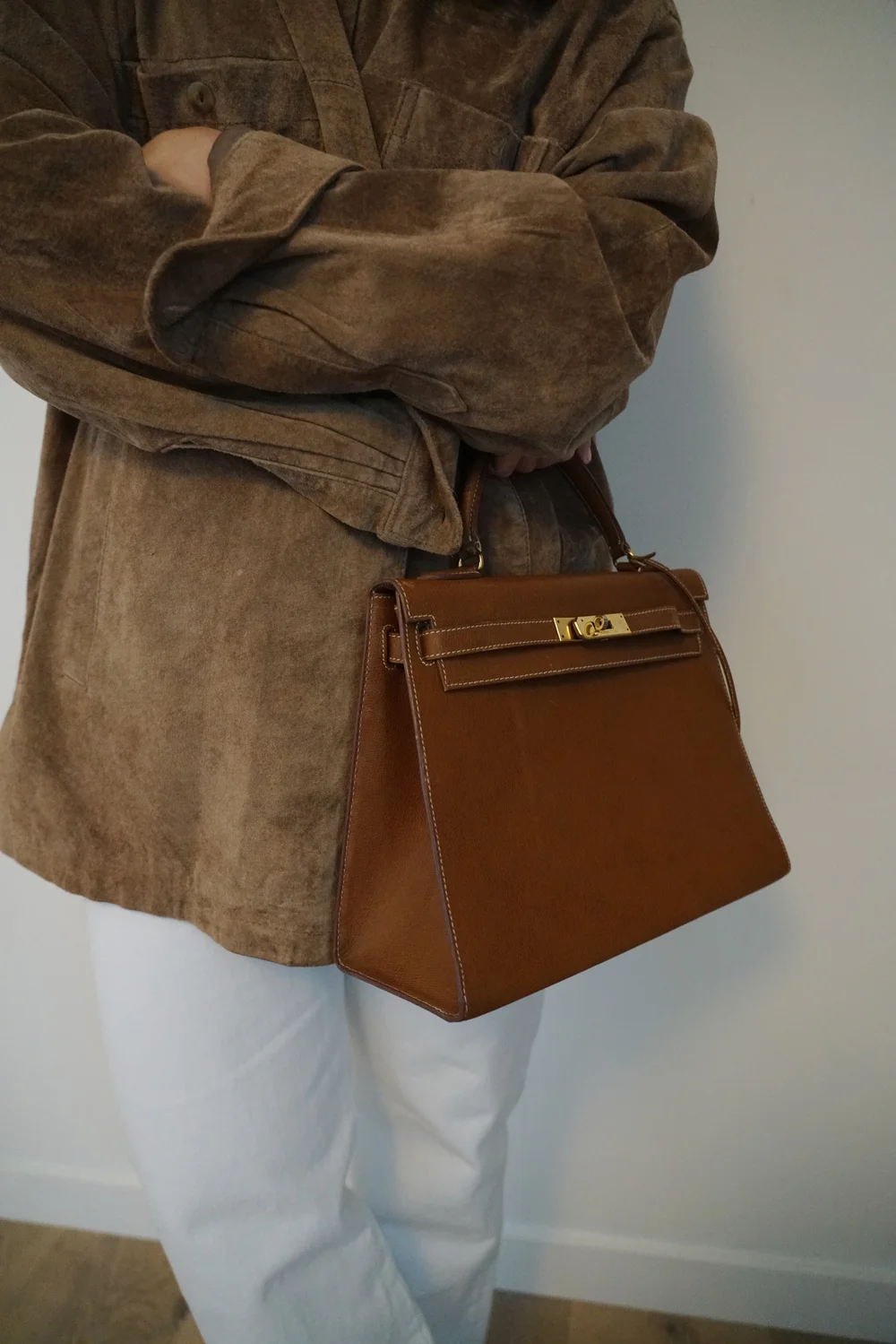 Vintage Henry High Class Top Handle Turn Lock Bag In Camel/Tan