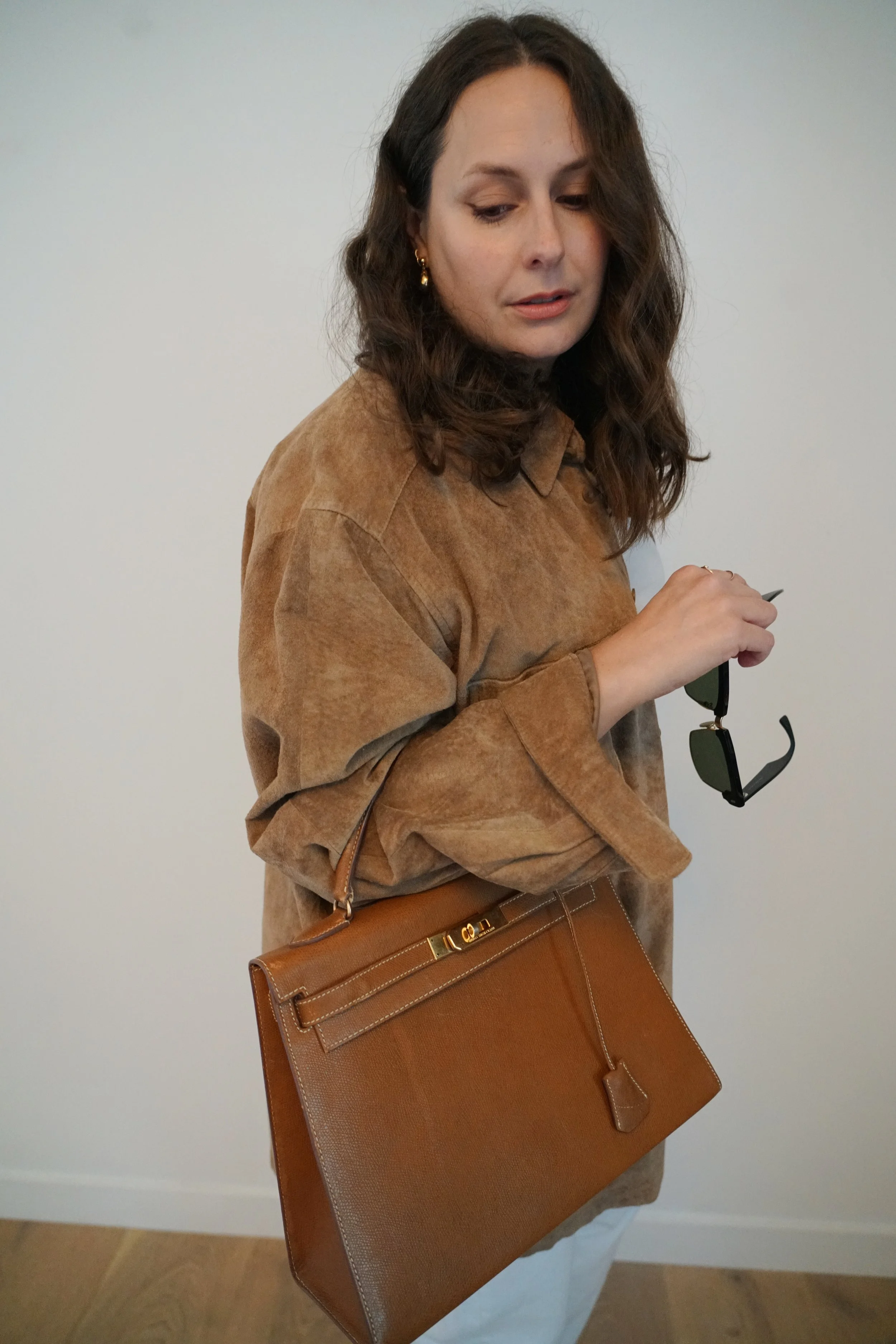 Vintage Henry High Class Top Handle Turn Lock Bag In Camel/Tan Leather