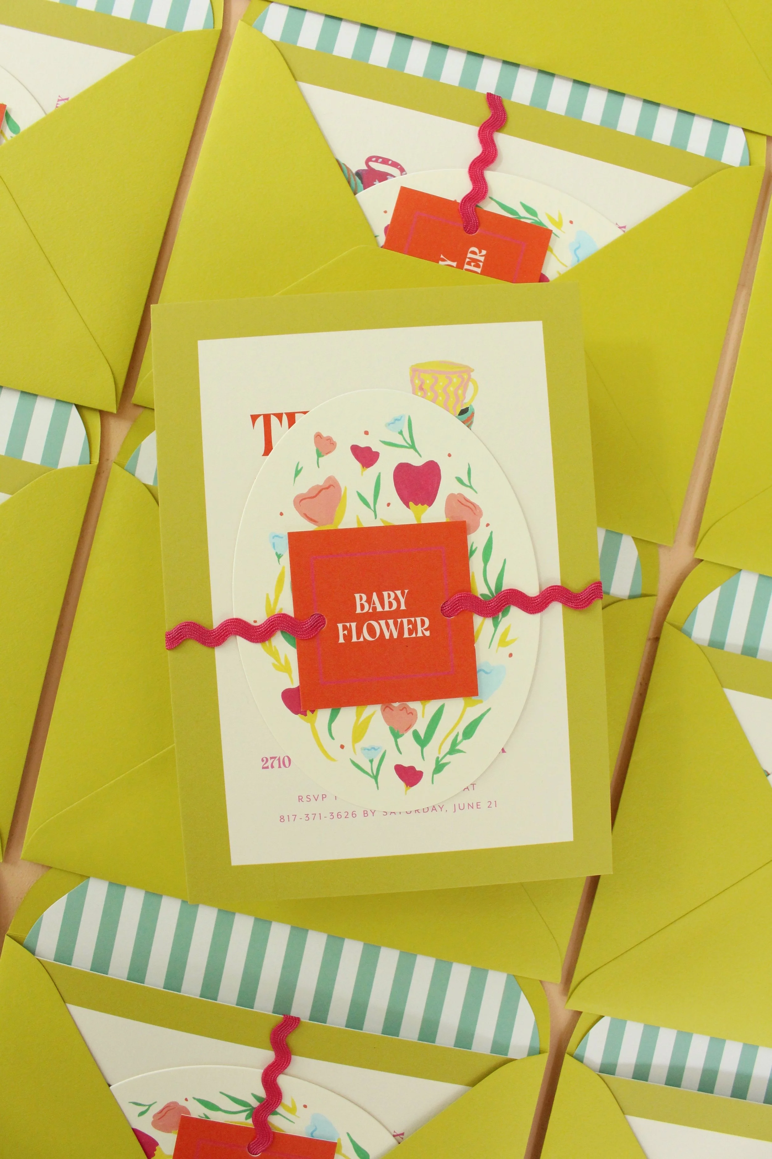 Floral Chartreuse Invitations