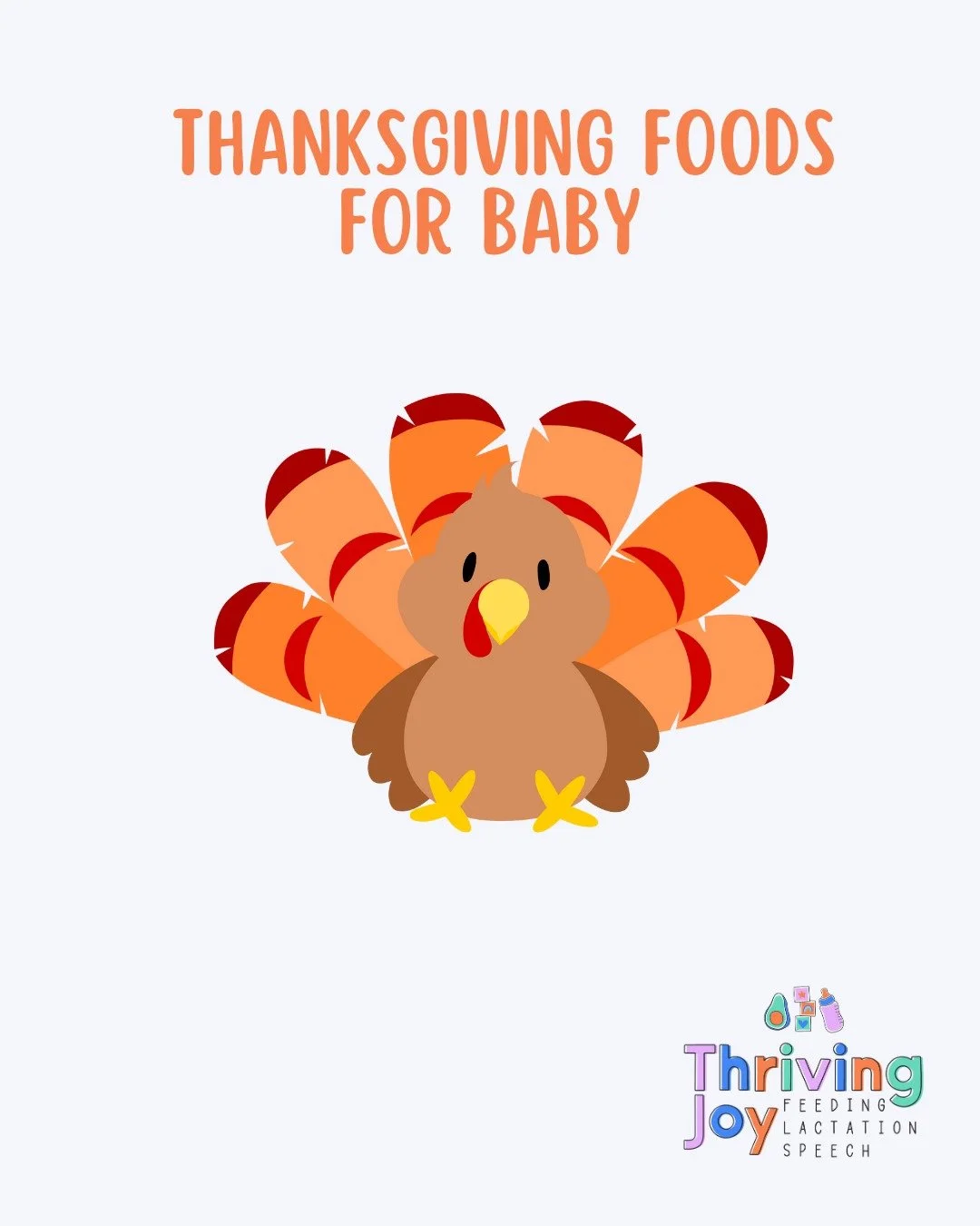 Whether you are taking a baby led weaning approach or starting solids with purees, Thanksgiving is a great time for exposure to new foods and flavors.

A few tips to keep the season fun for baby and not overwhelming:
🍗 Limit how much food is on thei