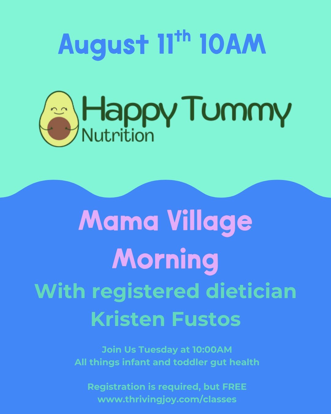 Join us next week at our Lutz clinic for our Mama Village Morning with guest @happytummynutrition 

Kristen is a go to referral of ours because gut health directly impacts our client&rsquo;s progress in feeding therapy. Whether you have concerns or j