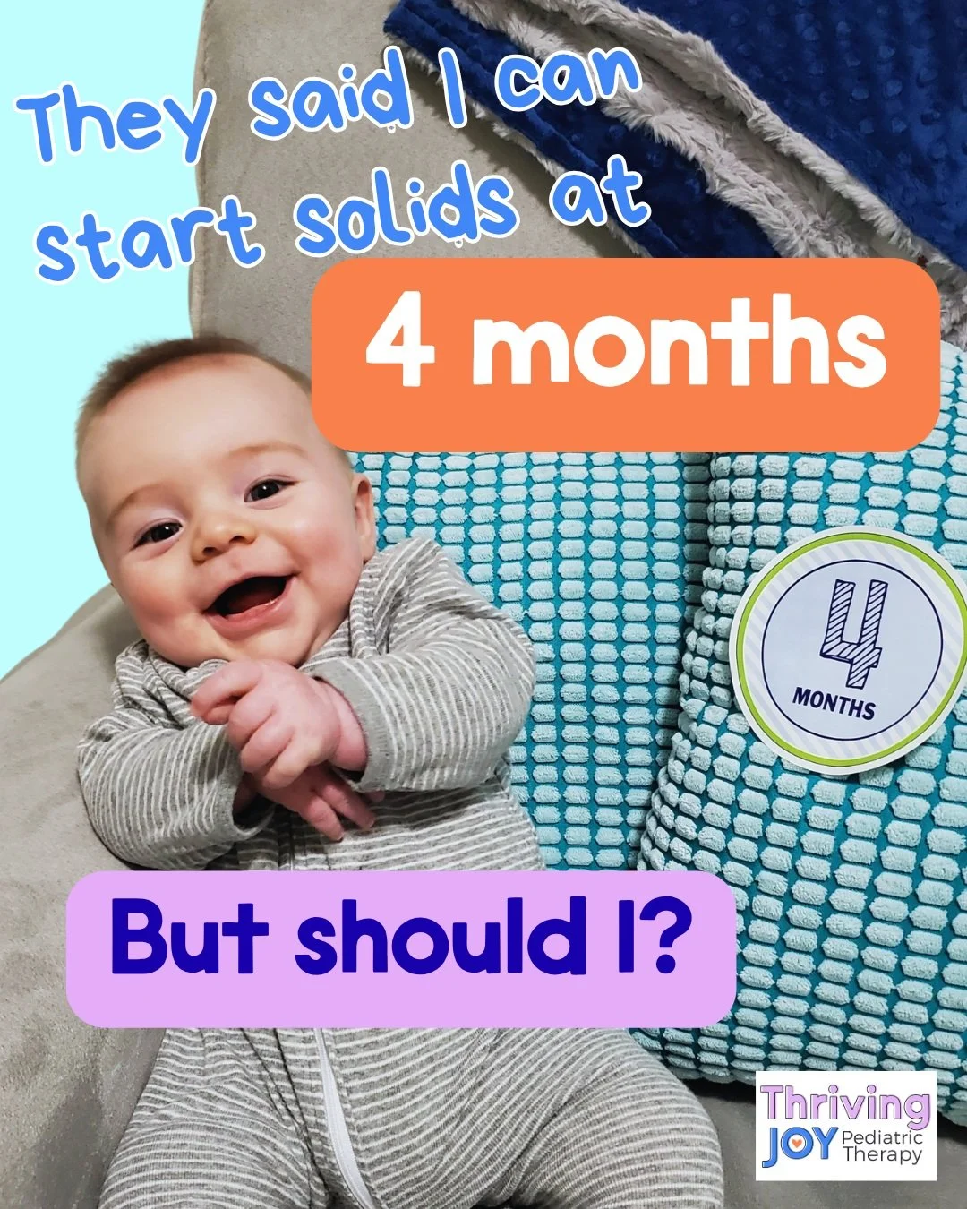 Your pediatrician says, &ldquo;You can start solids!&rdquo; at the 4-month checkup&hellip;

&hellip;and suddenly you&rsquo;re looking at your baby thinking, &ldquo;Ummm&hellip; should we actually be doing this?&rdquo; 😂

Here&rsquo;s the thing: 4 mo