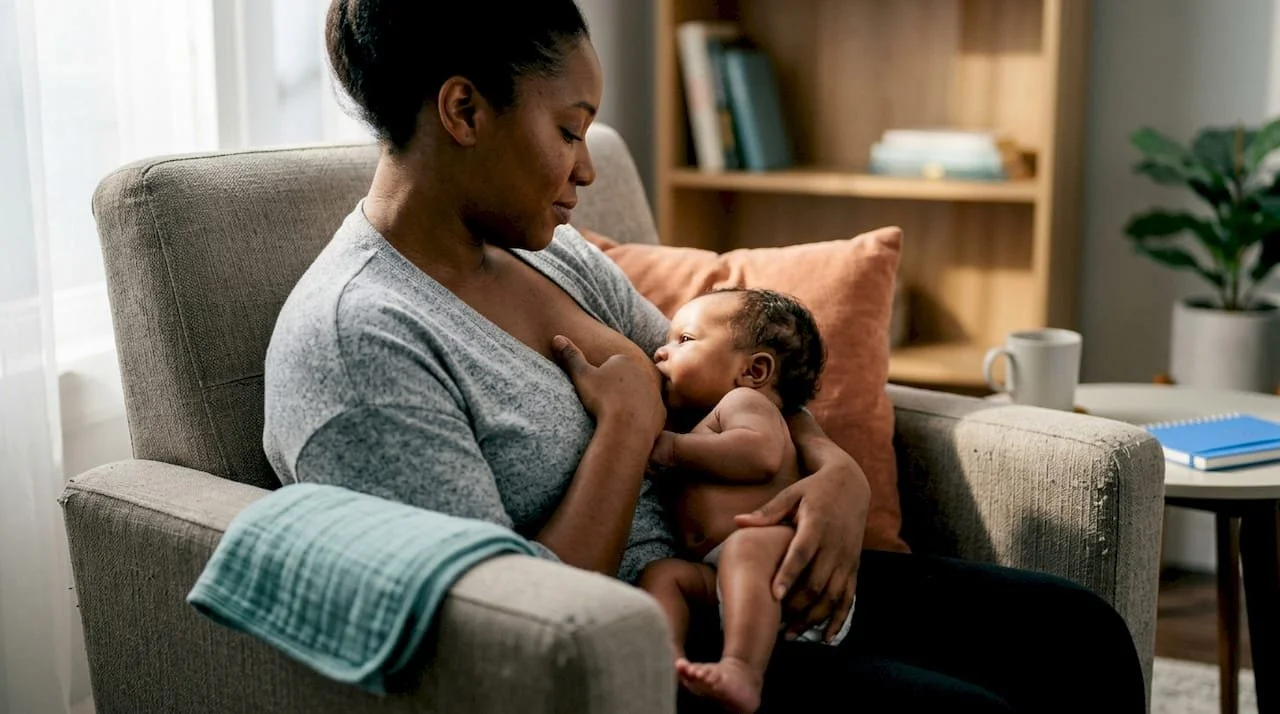 Parent-nursing-baby-in-reclined-position