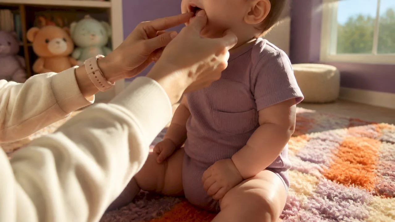 Parent-guiding-infant-in-oral-motor-activity