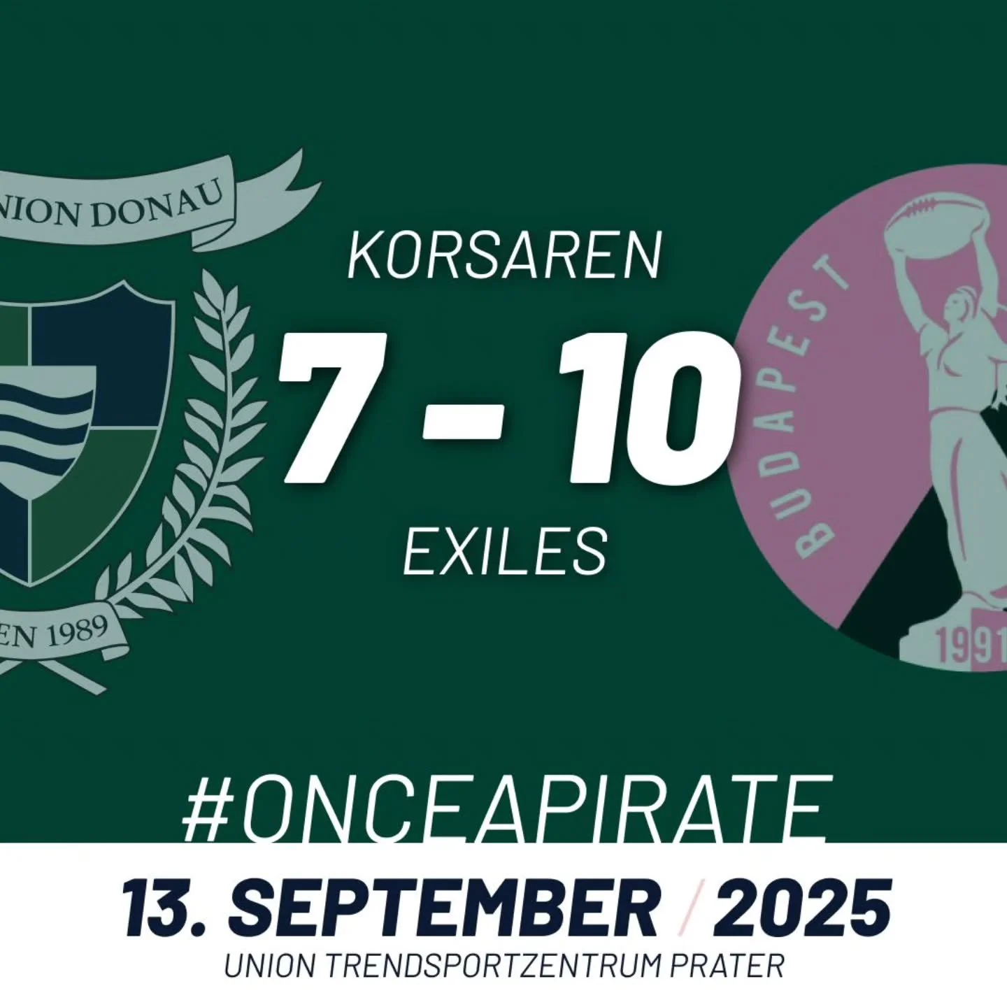 Knappe Partie, am Ende fehlt nur ein Schritt: Korsaren unterliegen den Exiles 7:10. #onceapirate