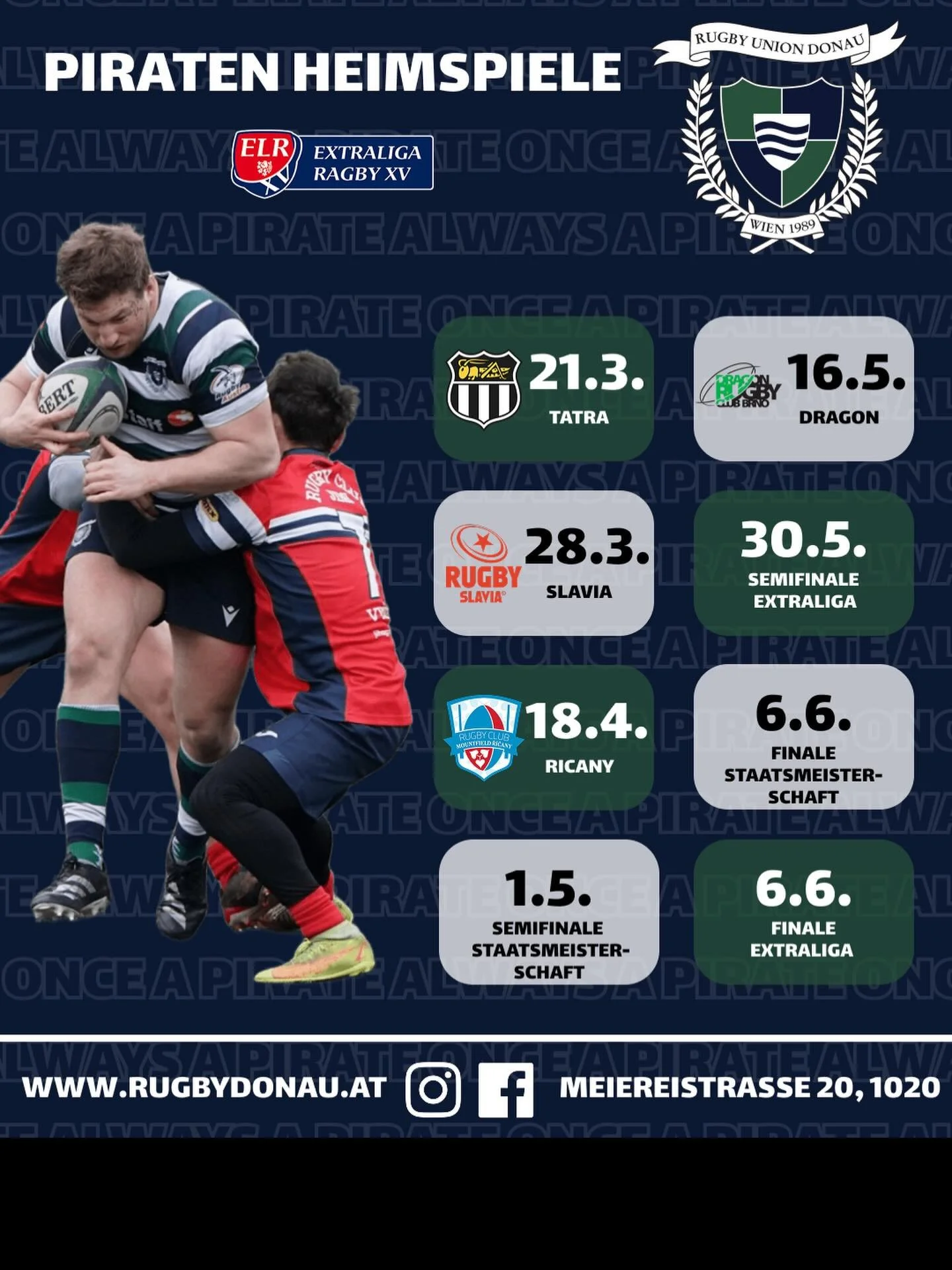 🏴&zwj;☠️ Our upcoming Pirate home games this season!

Make sure to mark them in your calendar and come support the Pirates during this historic season.

We&rsquo;re currently one win and one loss into the season, and you&rsquo;ll witness a level of 