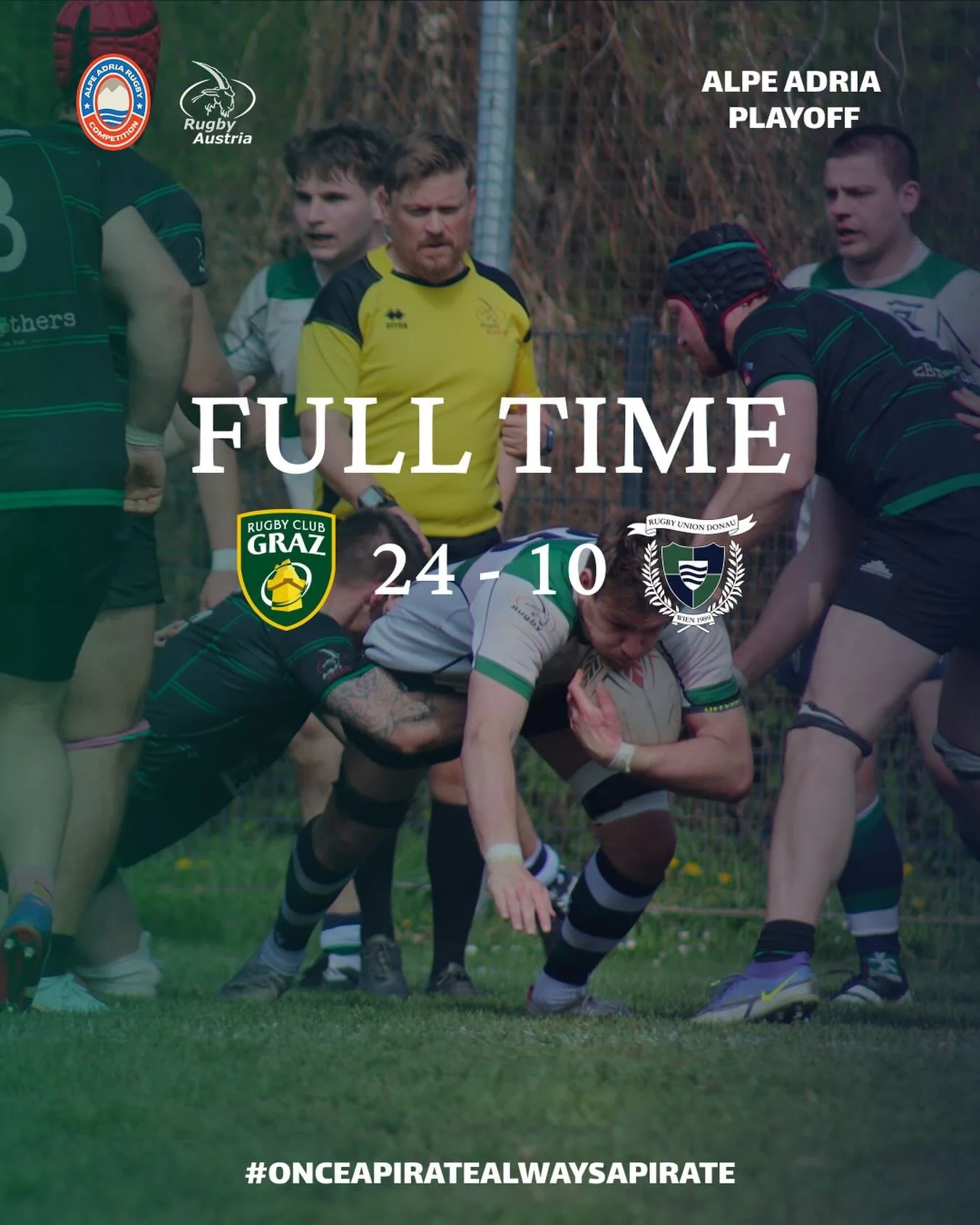 Die Freibeuter verlieren in einem hart umk&auml;mpften Spiel gegen Graz.

📸 @annierugbyshots 

#OnceAPirate #ARRR