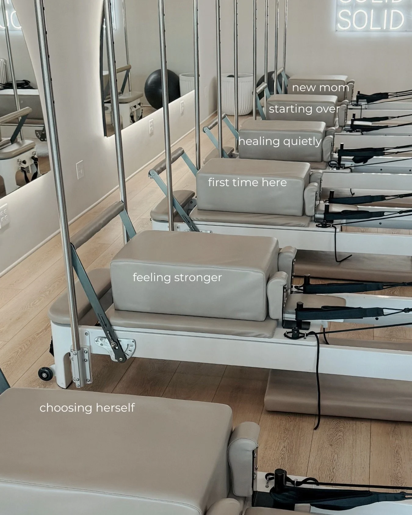 Everyone has a place here at Solidity 🩰✨

#pilates #reformerpilates #soliditystudio #physicalhealth #healthiswealth